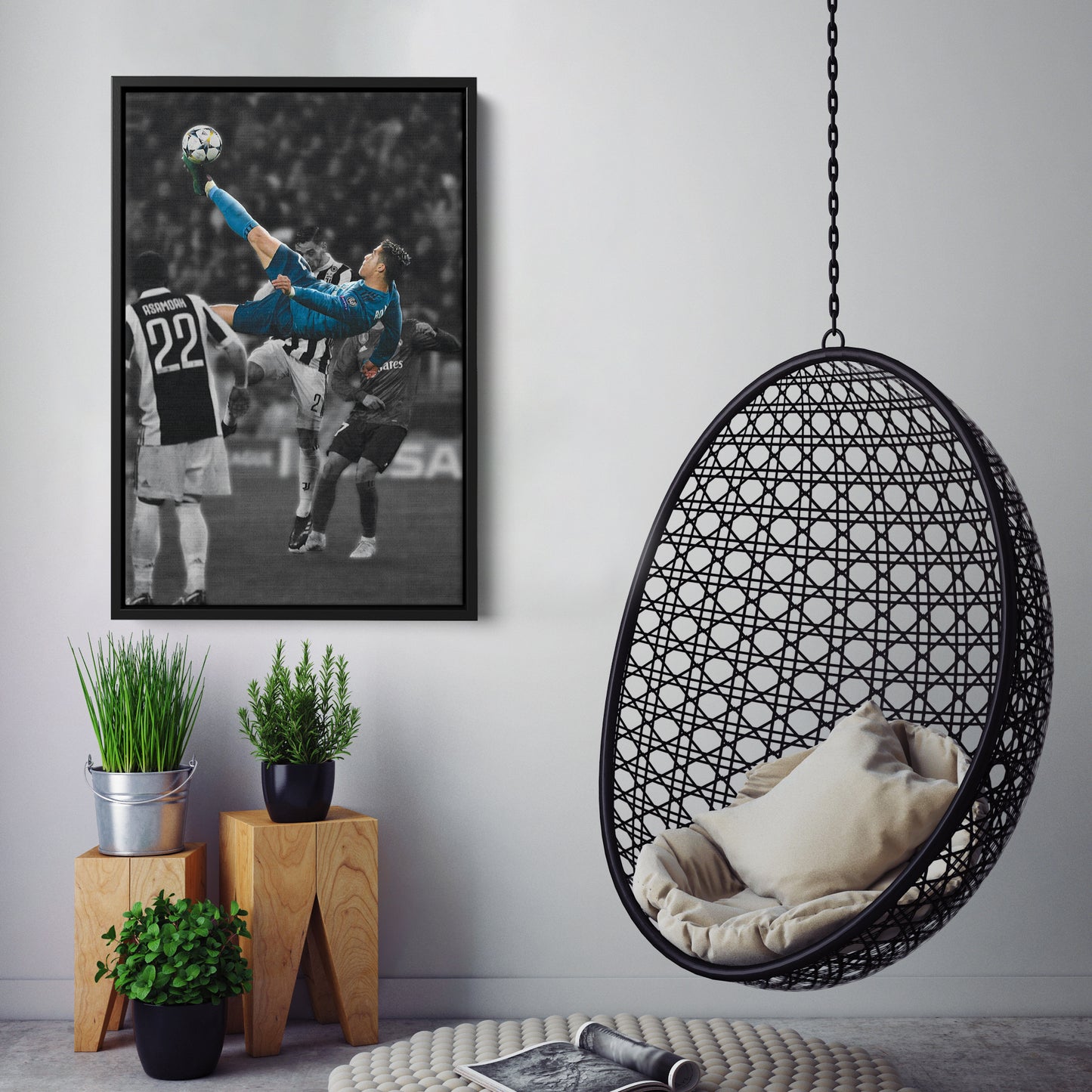 Cristiano Ronaldo Overhead Kick vs Juventus Canvas Wall Art Decor - Iconic Soccer Art