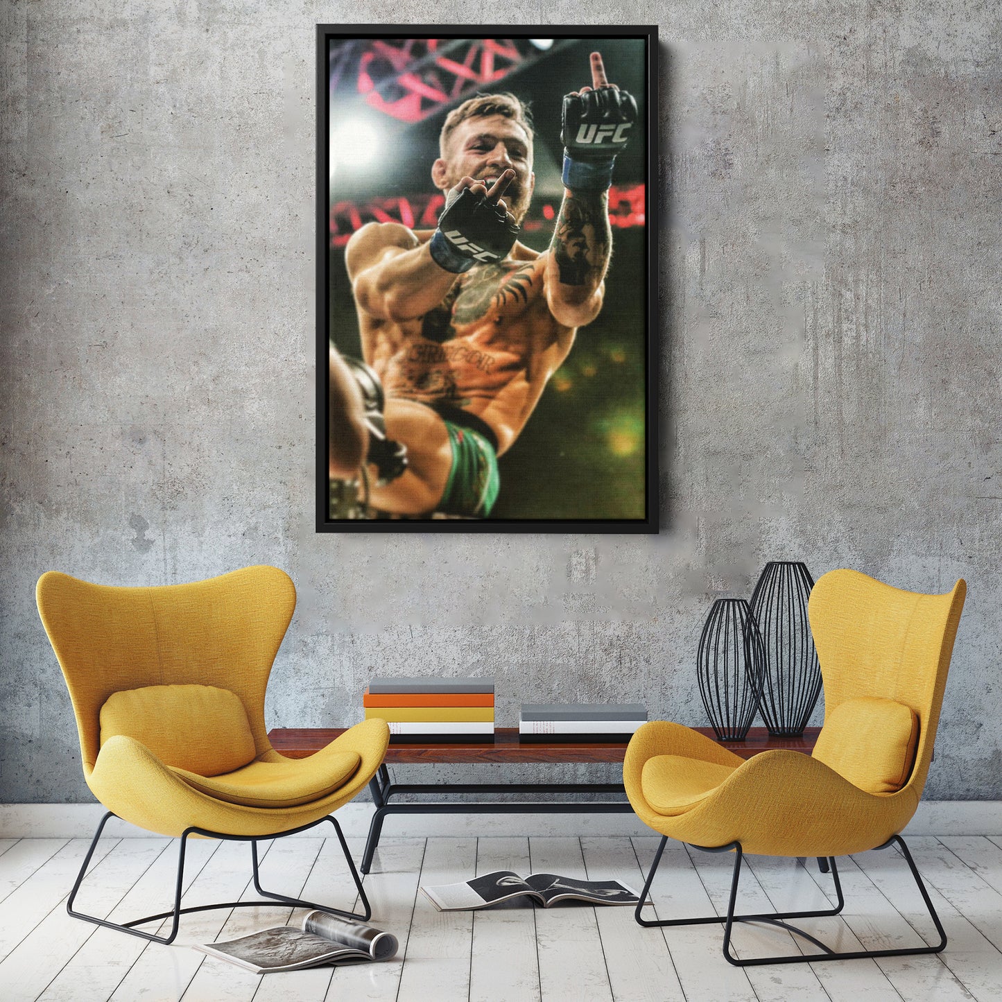 Conor McGregor Middle Finger Canvas Wall Art Decor - Bold UFC Art