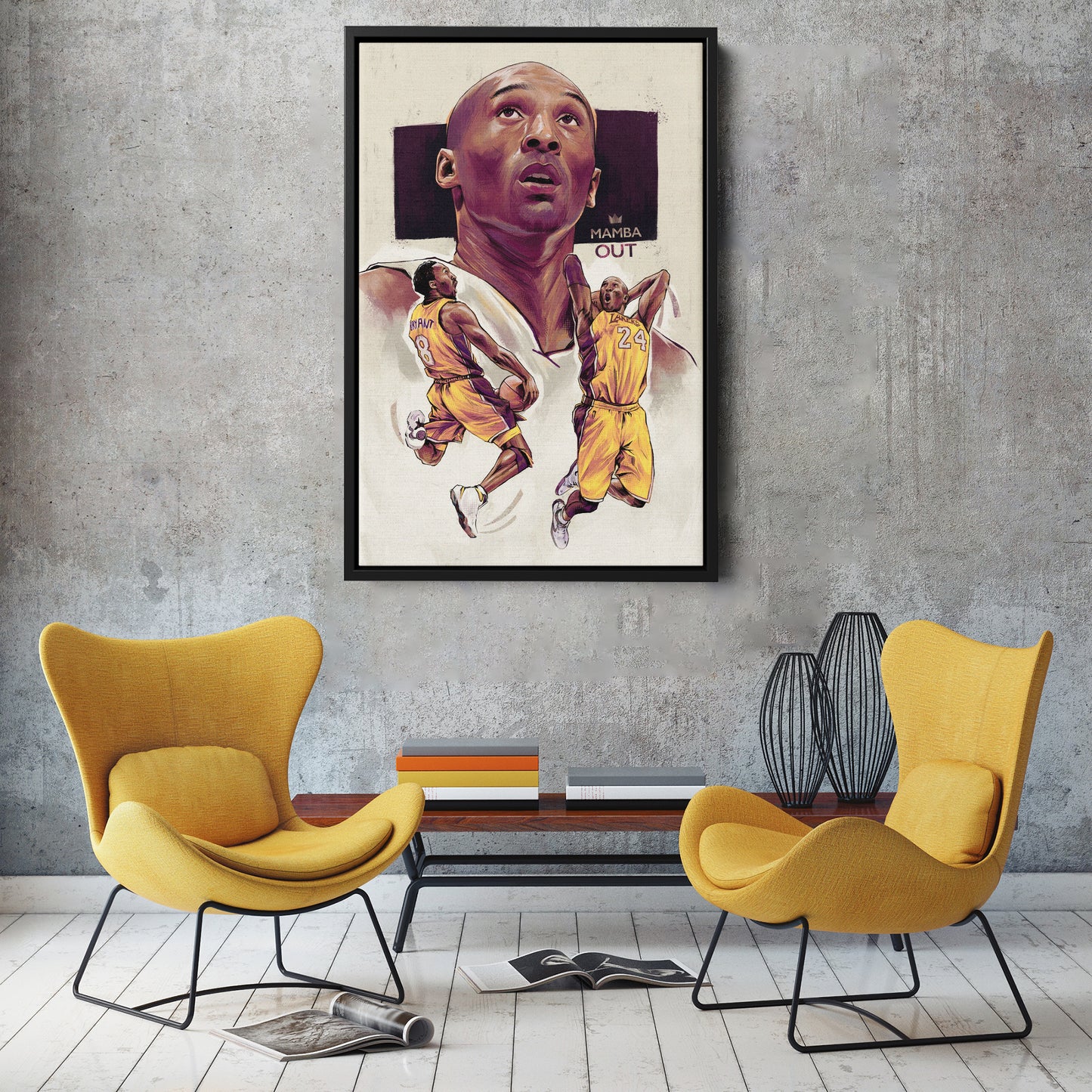Mamba Out King Kobe Bryant Canvas Art – A Tribute to a Basketball Icon