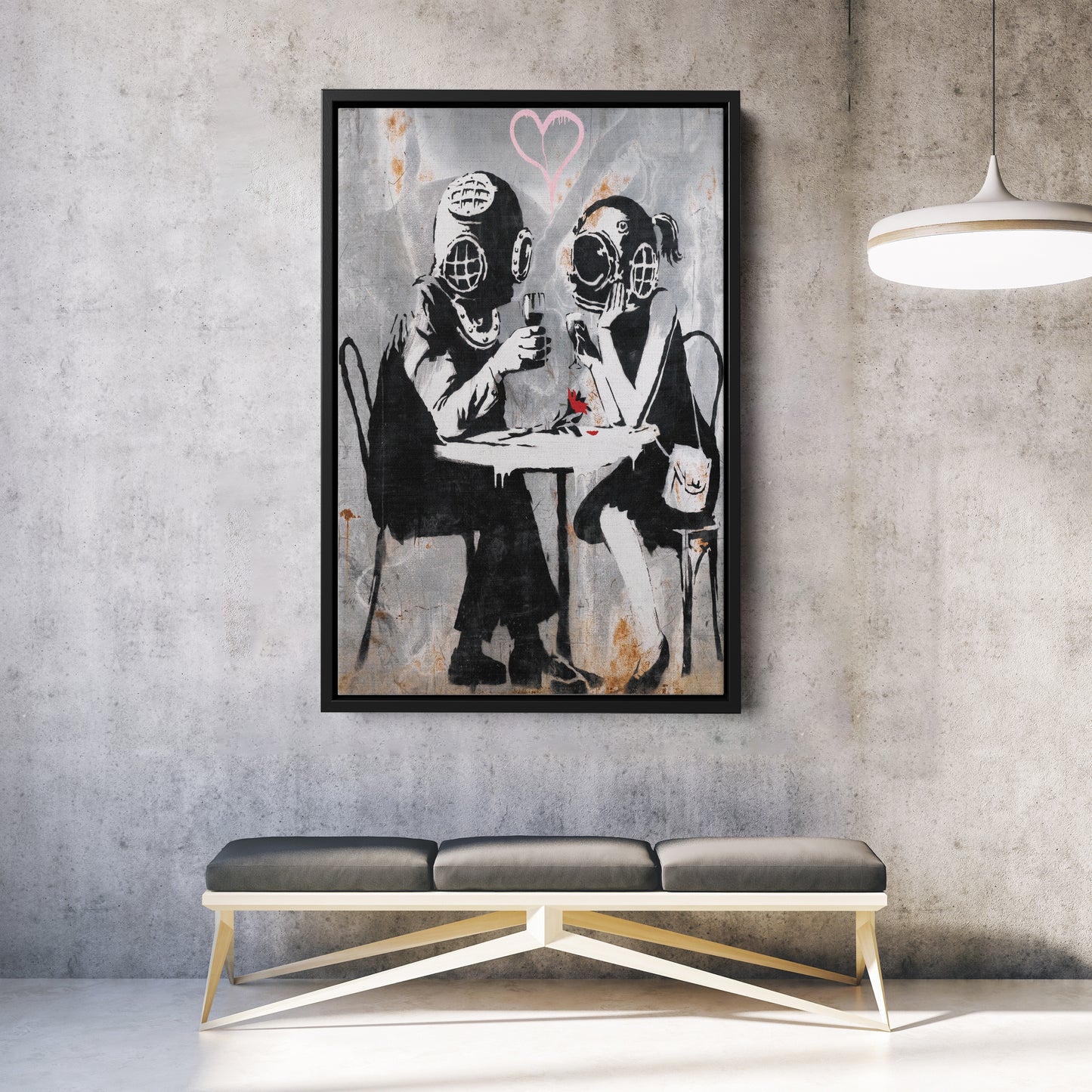 Banksy 'Love Mask' Canvas Print - Framed Wall Art