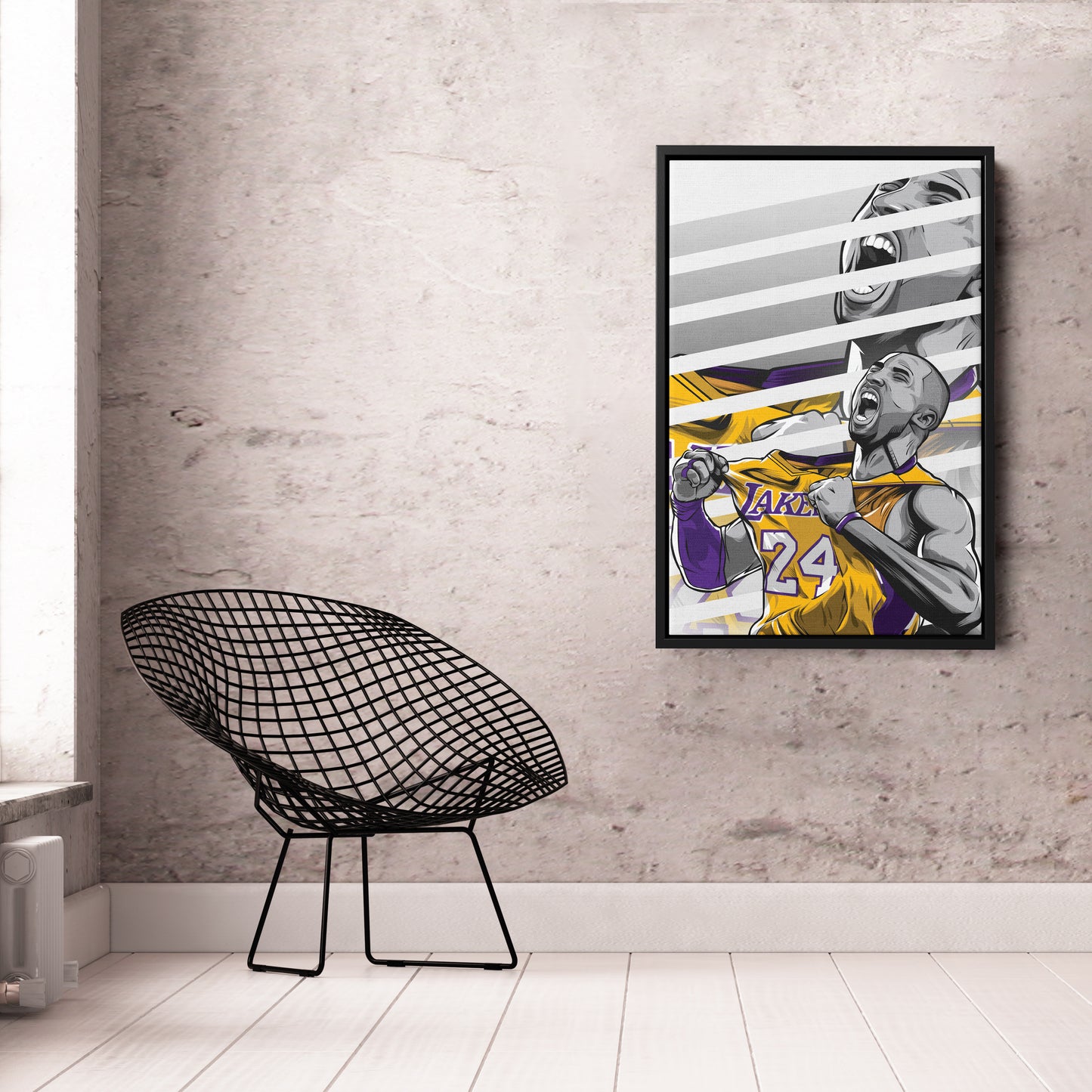 Kobe Bryant Basketball Player with Effect Canvas Wall Art – Dynamic Sports Print