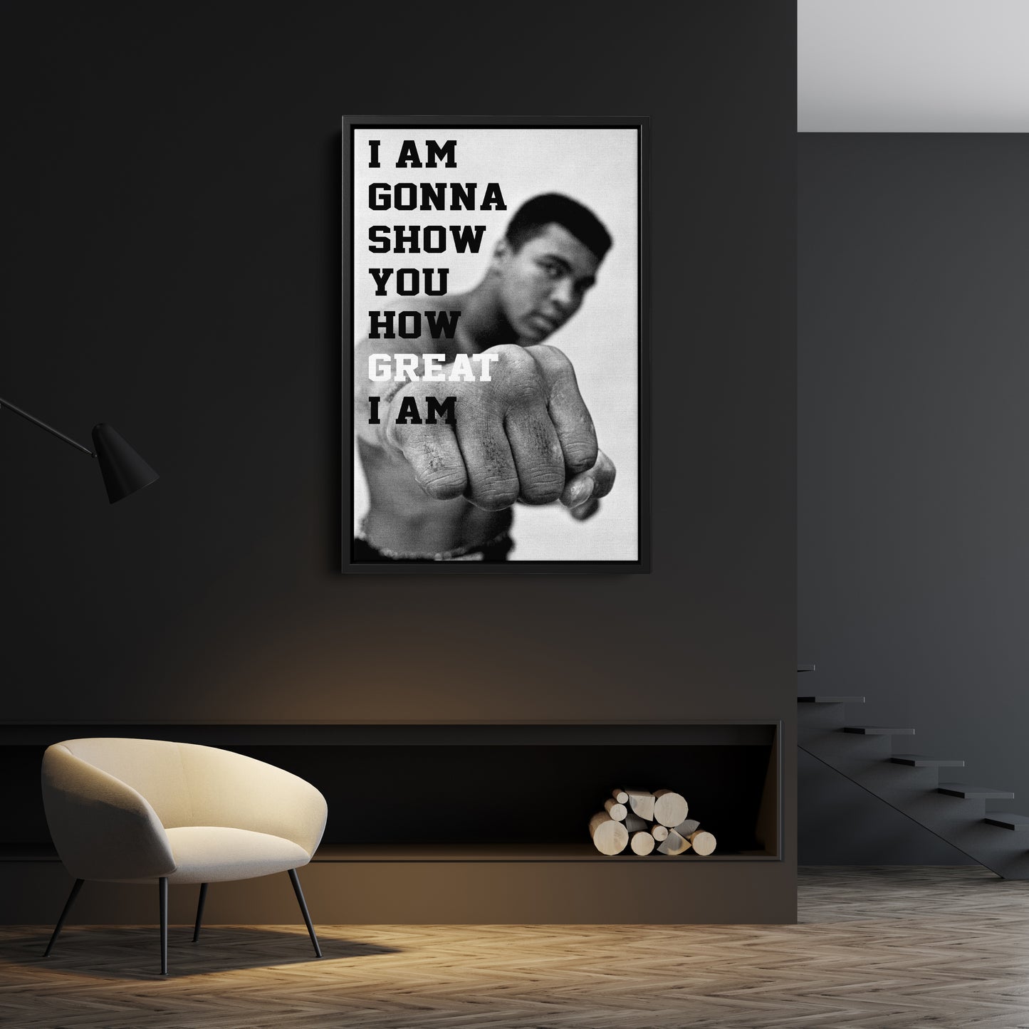 Muhammad Ali Quote Canvas Wall Art – Boxing Icon Decor