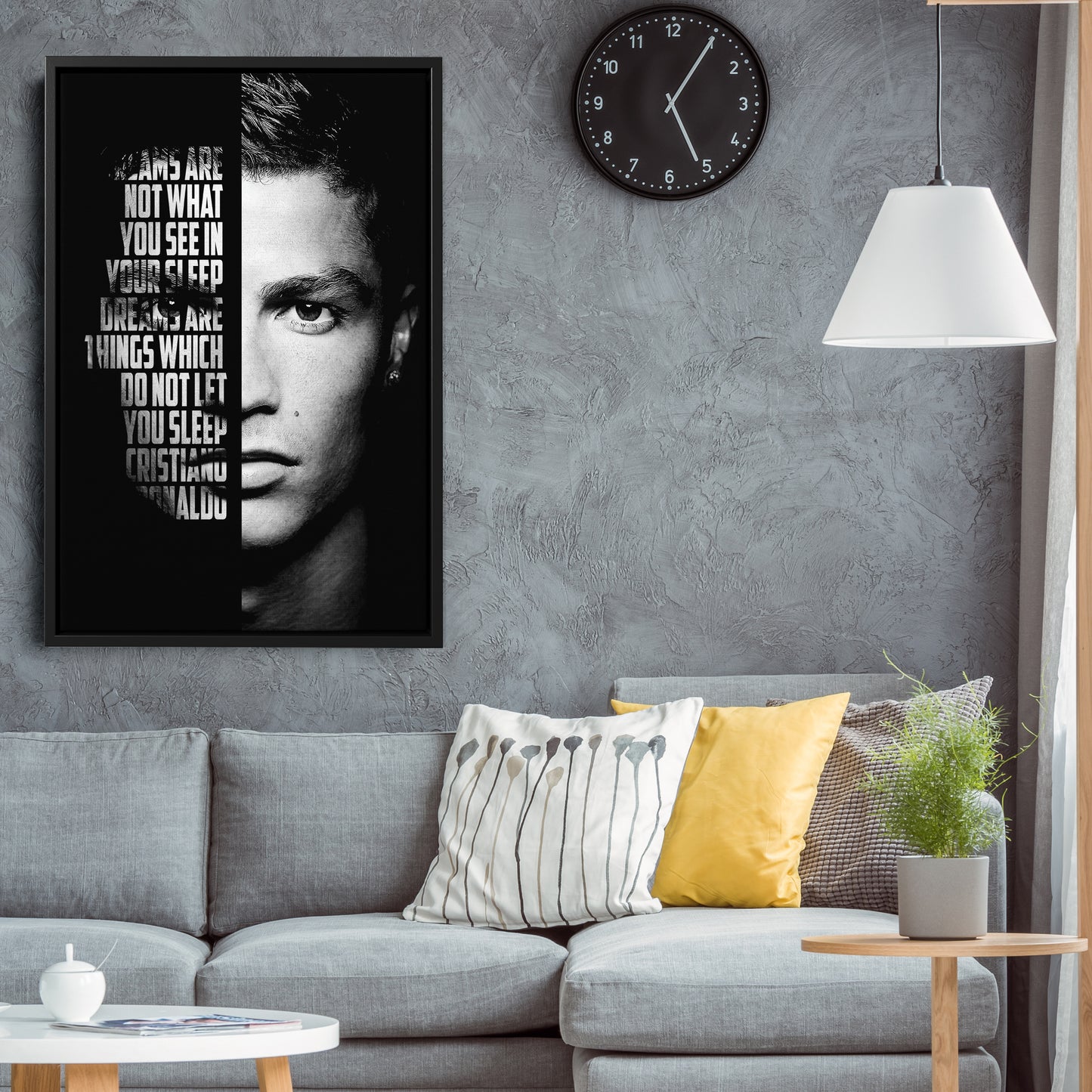 Cristiano Ronaldo Motivational Quote Canvas Wall Art Decor - Soccer Superstar Art