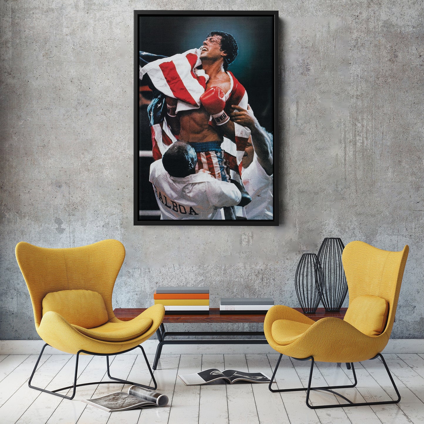 Rocky Balboa Celebrating Poster – Boxing Canvas Wall Art Decor