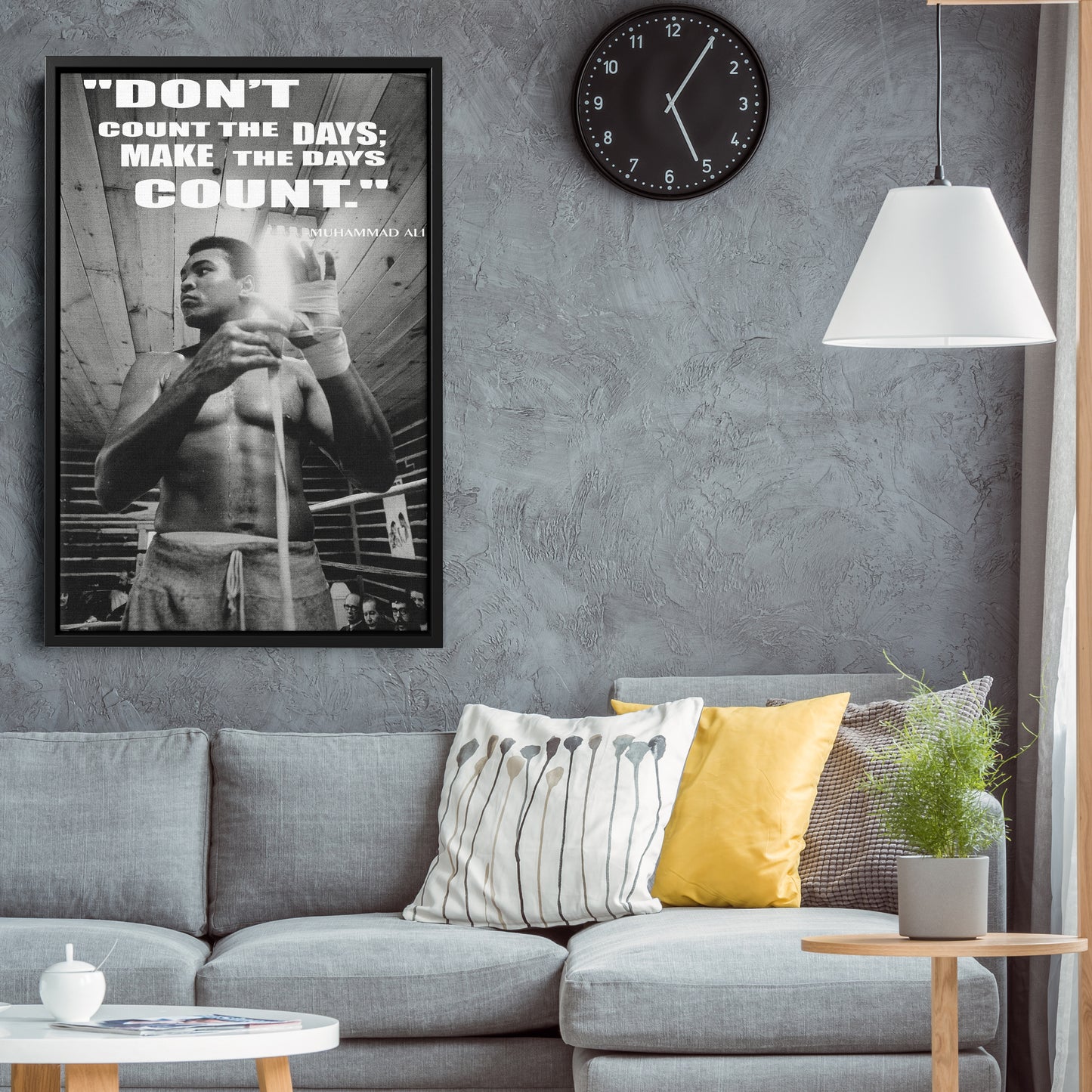 Muhammad Ali Black and White Quote Boxing Canvas Art – Boxing Legend Decor