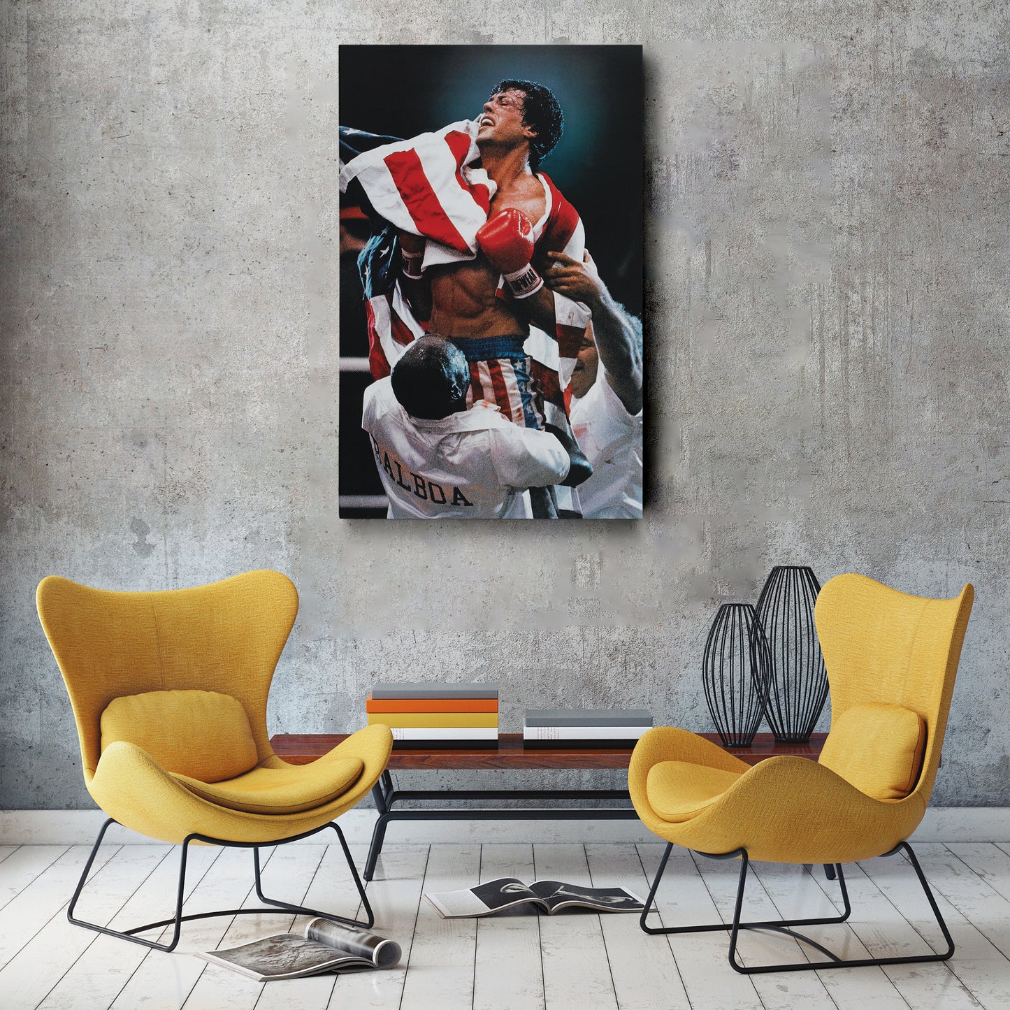 Rocky Balboa Celebrating Poster – Boxing Canvas Wall Art Decor