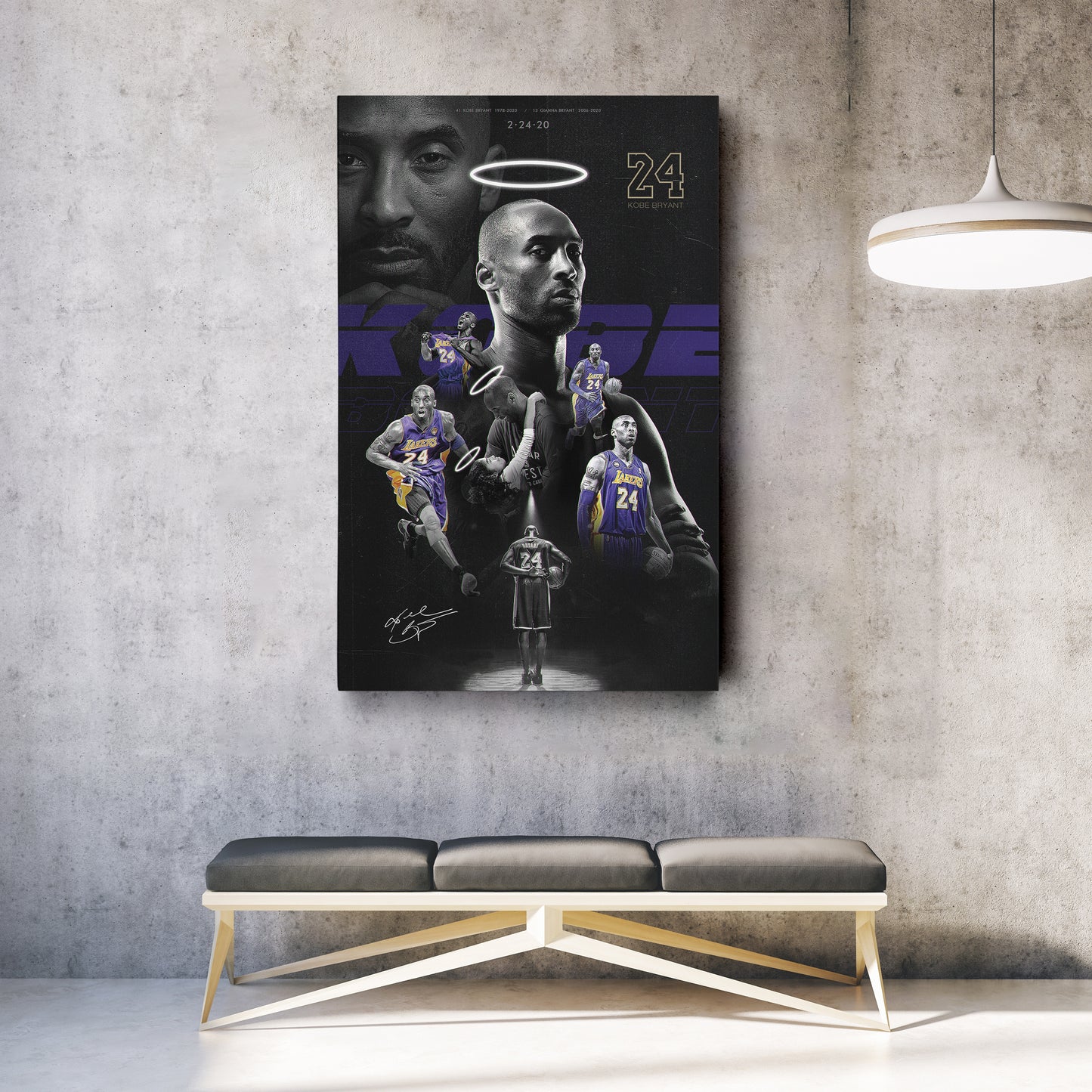 Mamba Out Kobe Bryant 2-24-20 Basketball Canvas Art – A Lasting Tribute