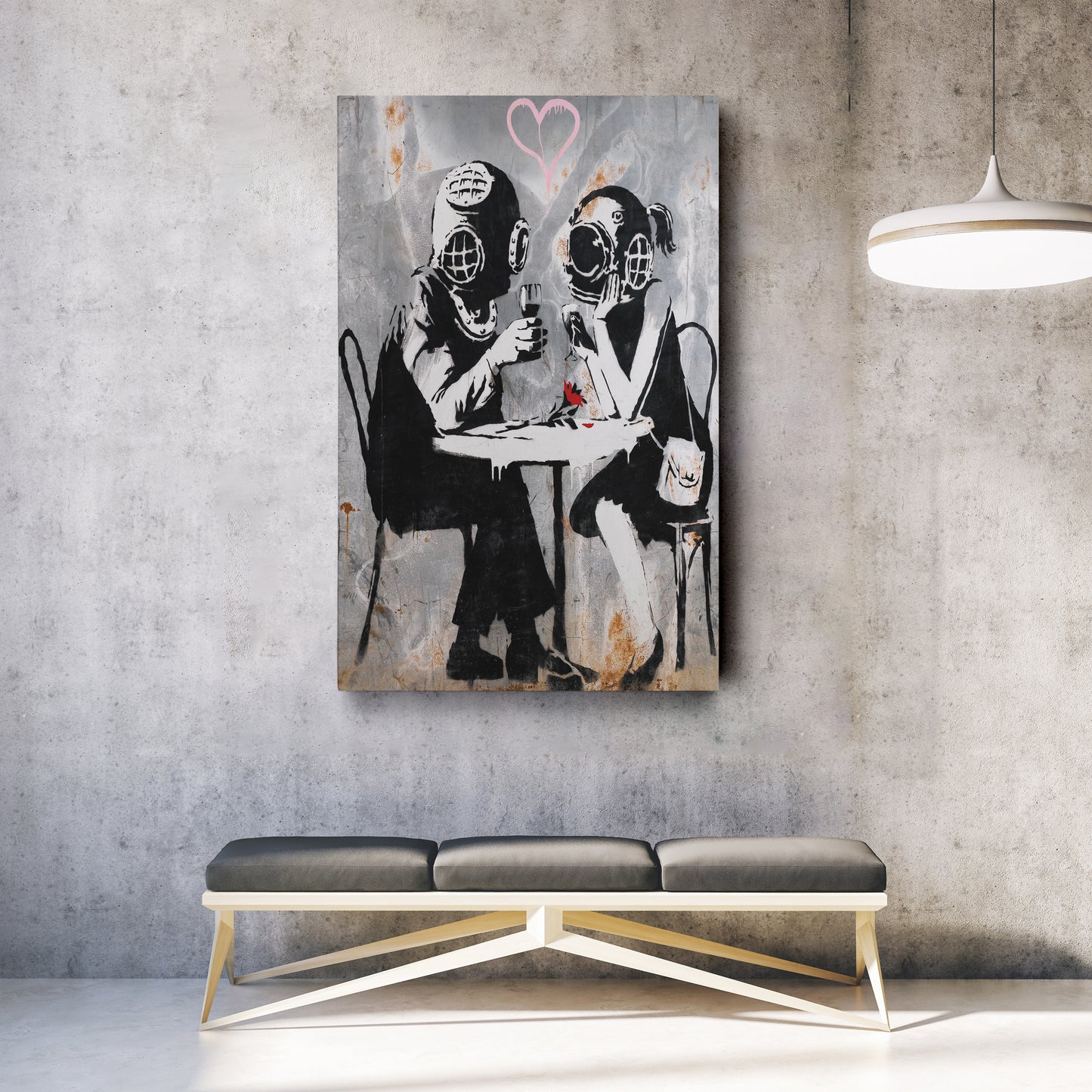 Banksy 'Love Mask' Canvas Print - Framed Wall Art