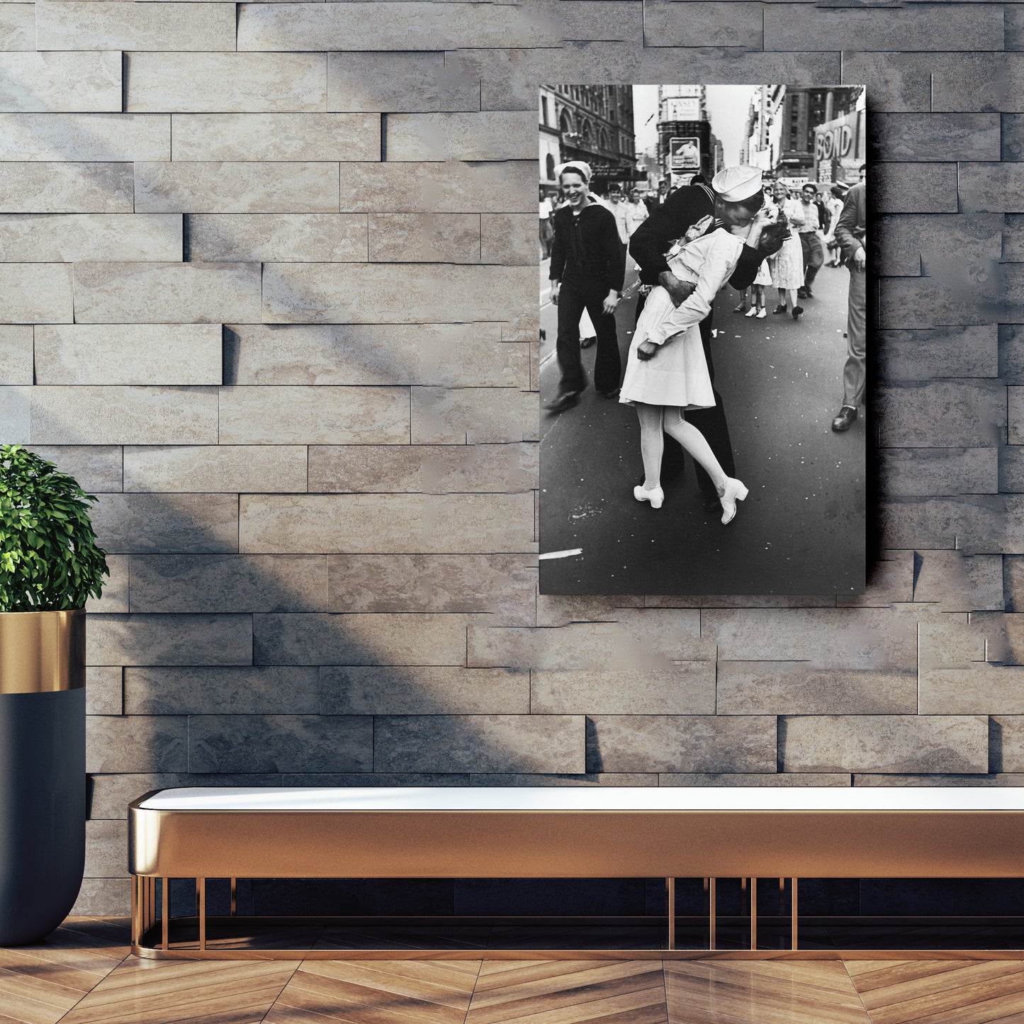 Sailor Kissing Nurse - Times Square New York Celebration Canvas Wall Art
