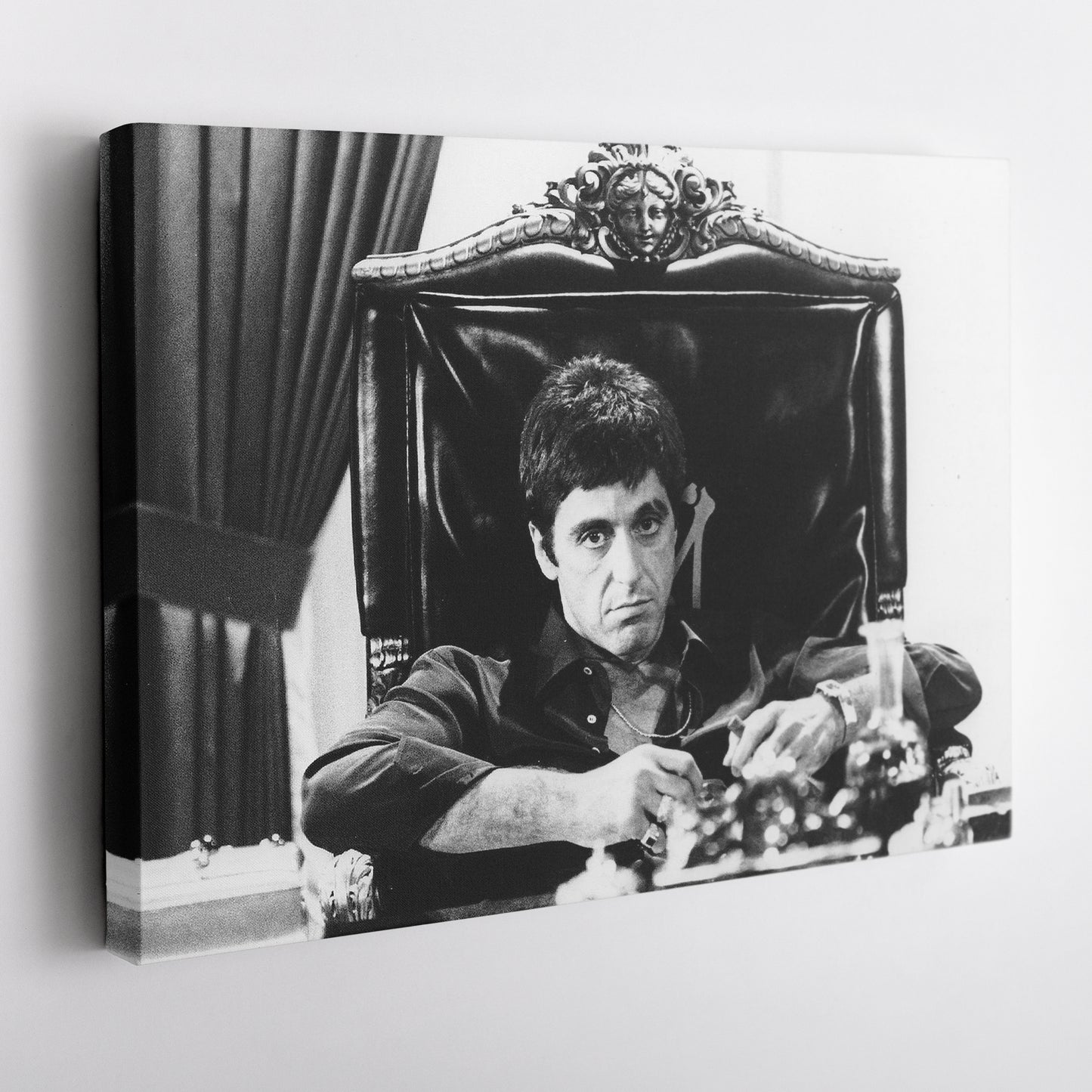 Tony Montana Scarface Canvas Art - Movie Wall Decor Black and White