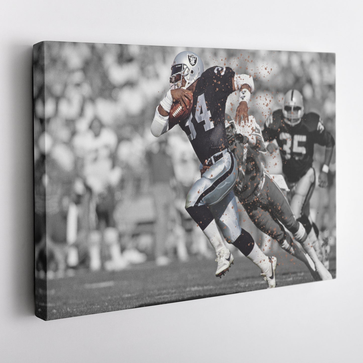 Bo Jackson Dodges Tackle Los Angeles Raiders Canvas Wall Art Decor - NFL Action Art