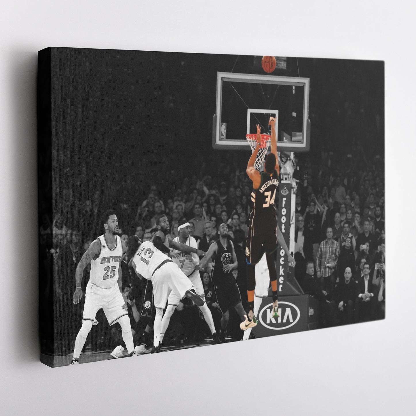 Giannis Antetokounmpo Buzzer Beater vs Knicks Canvas Wall Art Decor - NBA Superstar Art