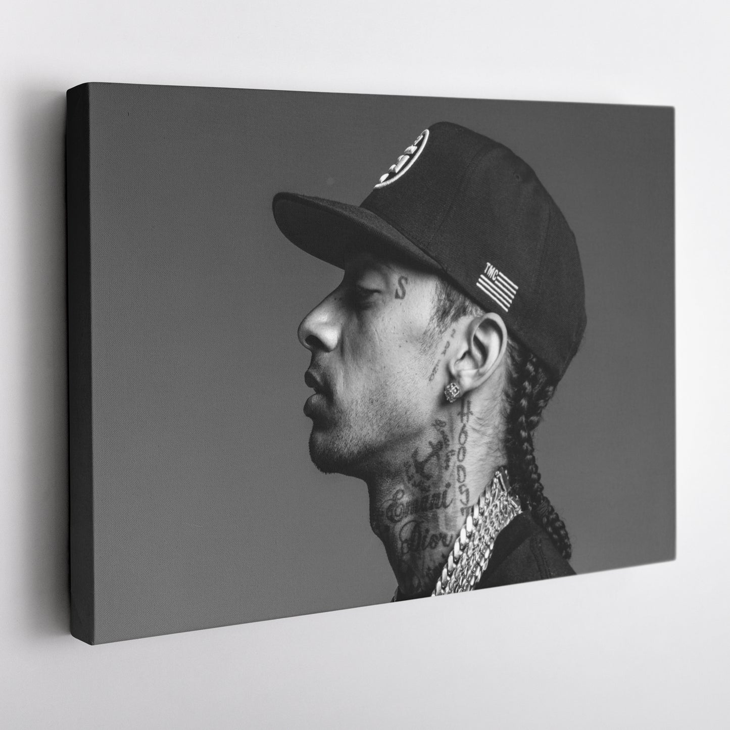 Nipsey Hussle Black and White Canvas Wall Art – Music Legend Home Decor