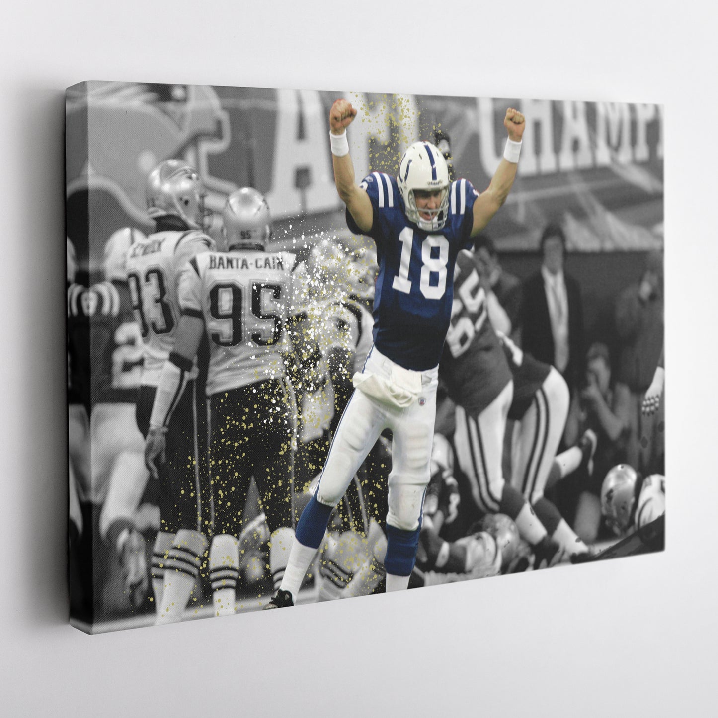 Peyton Manning AFC Championship Canvas Art - NFL Colts vs. Patriots