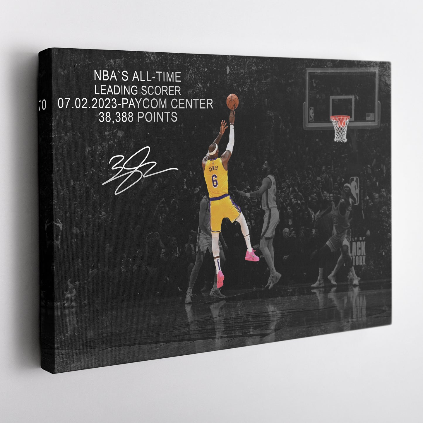 LeBron James All-Time Leading Scorer Canvas Wall Art Decor - NBA Legend Poster