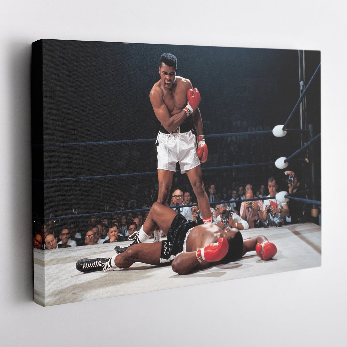 Muhammad Ali Sonny Liston Knockdown Canvas Art – Boxing Icon Decor