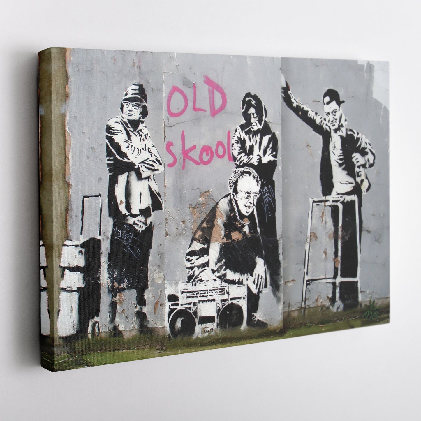Banksy 'Old School' Canvas Print - Framed Wall Art