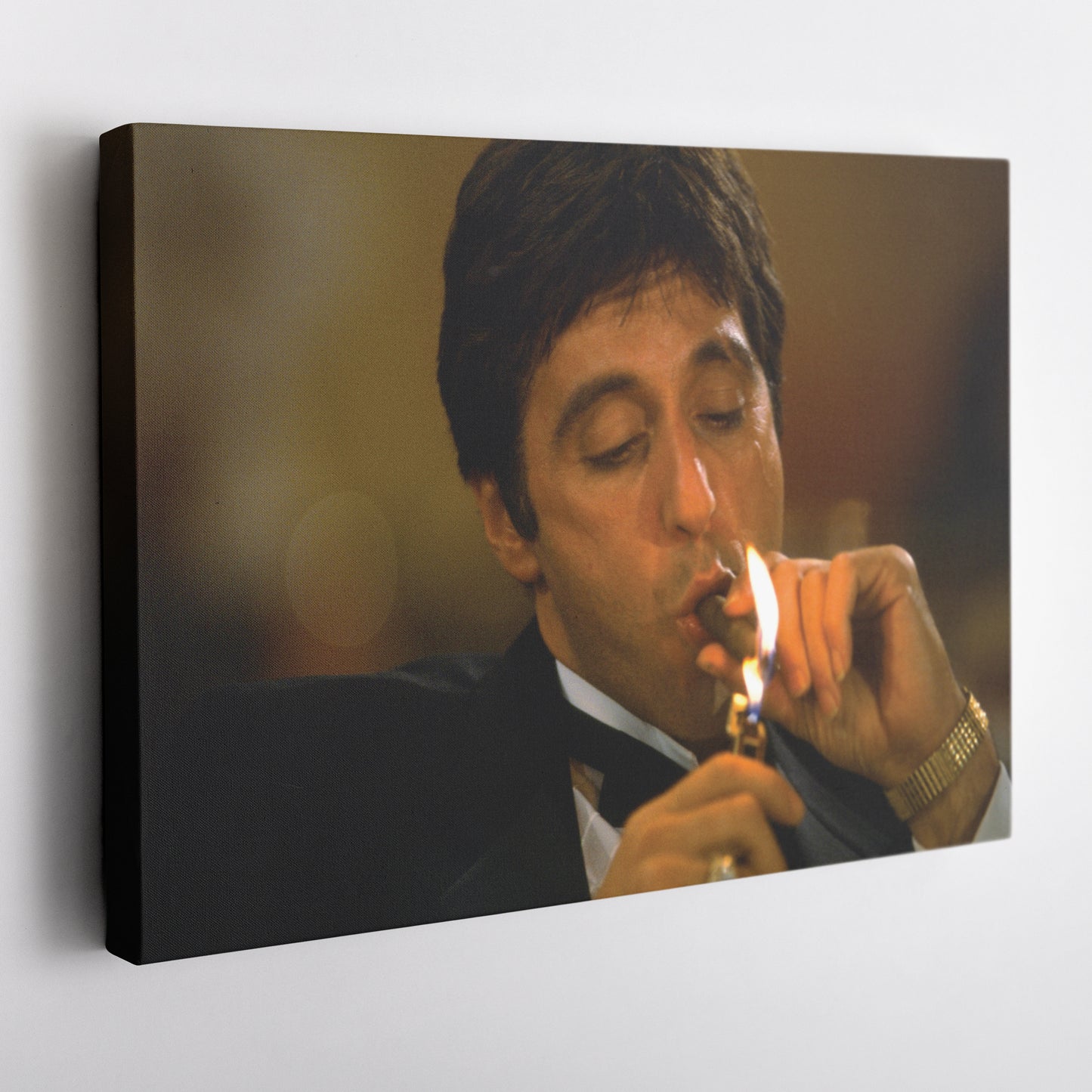 Scarface Tony Montana Smoking Canvas Art – Iconic Movie Character Decor
