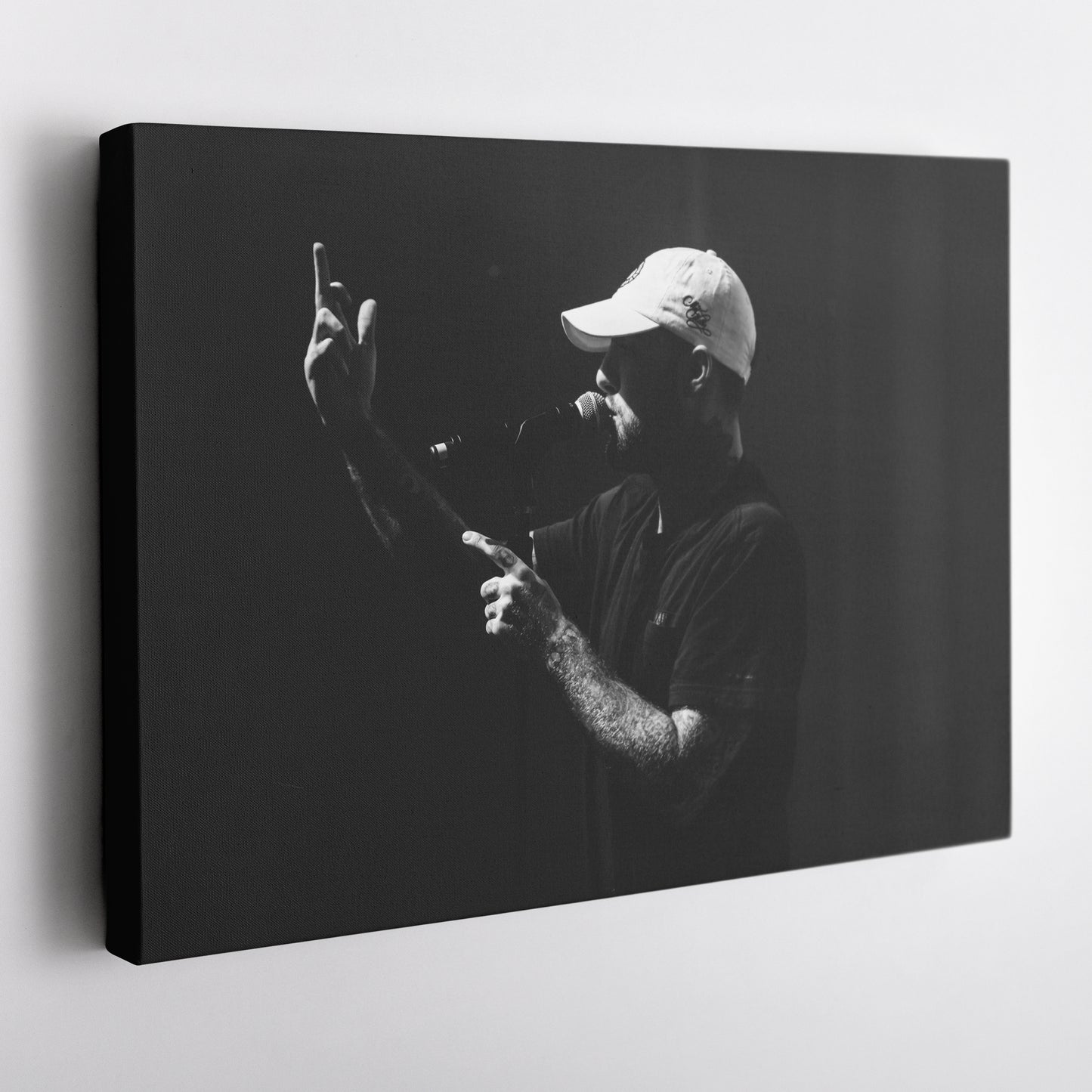 Mac Miller Black and White Canvas Wall Art – Rap Icon Tribute