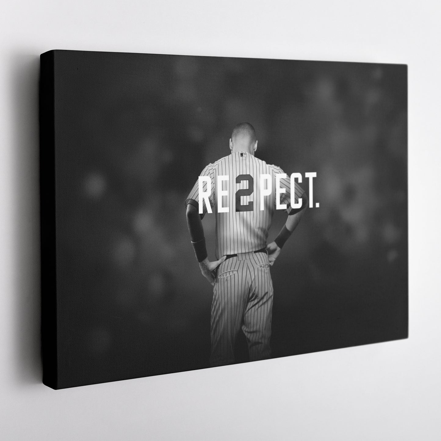 Derek Jeter Baseball Black and White Canvas Wall Art – MLB Legend Decor