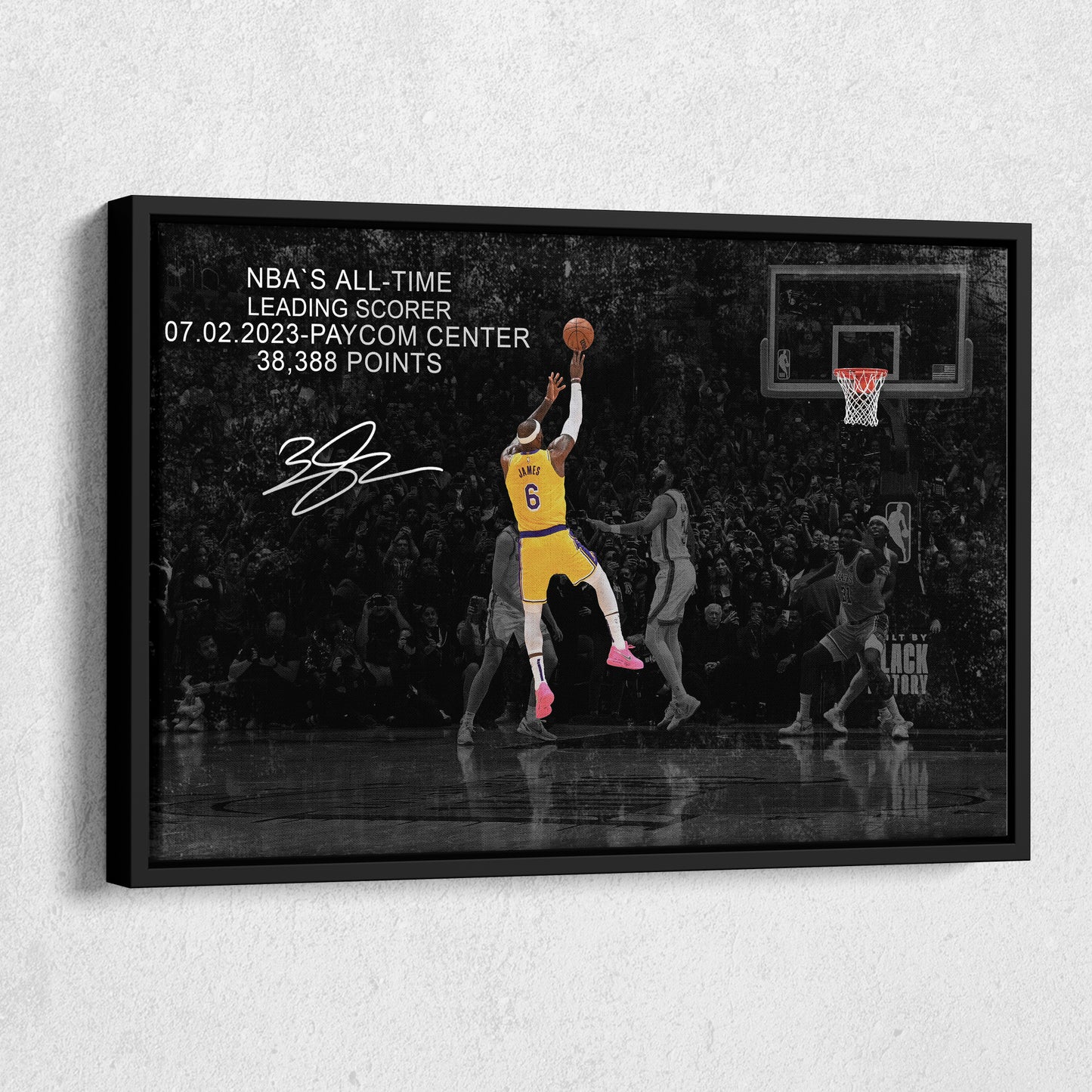 LeBron James All-Time Leading Scorer Canvas Wall Art Decor - NBA Legend Poster