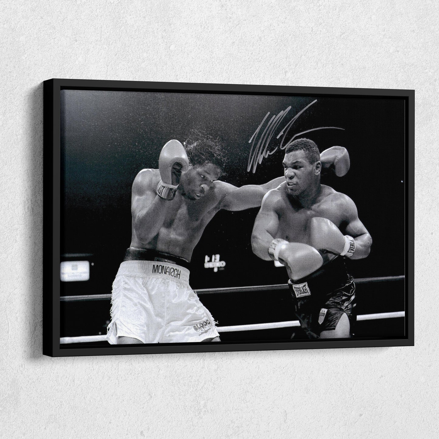 Mike Tyson Boxing Poster with Sign – Canvas Art Wall Decor