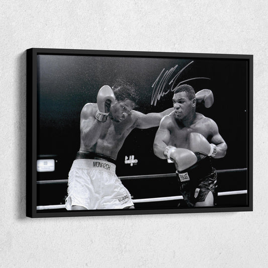 Mike Tyson Boxing Poster with Sign – Canvas Art Wall Decor