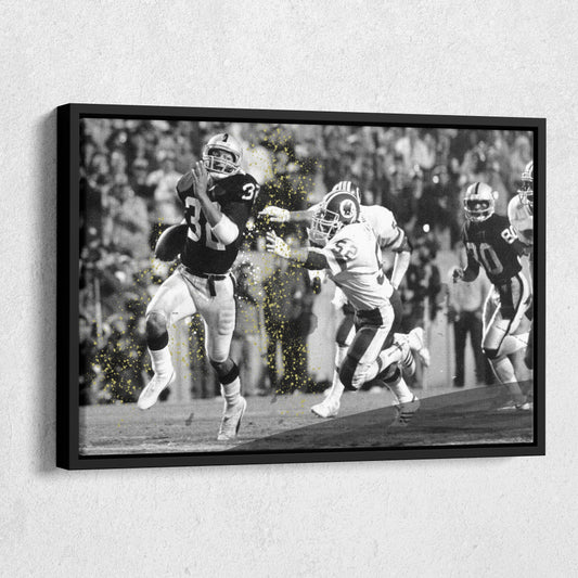 Marcus Allen Reverse Run Canvas Art - Raiders vs. Washington NFL Decor