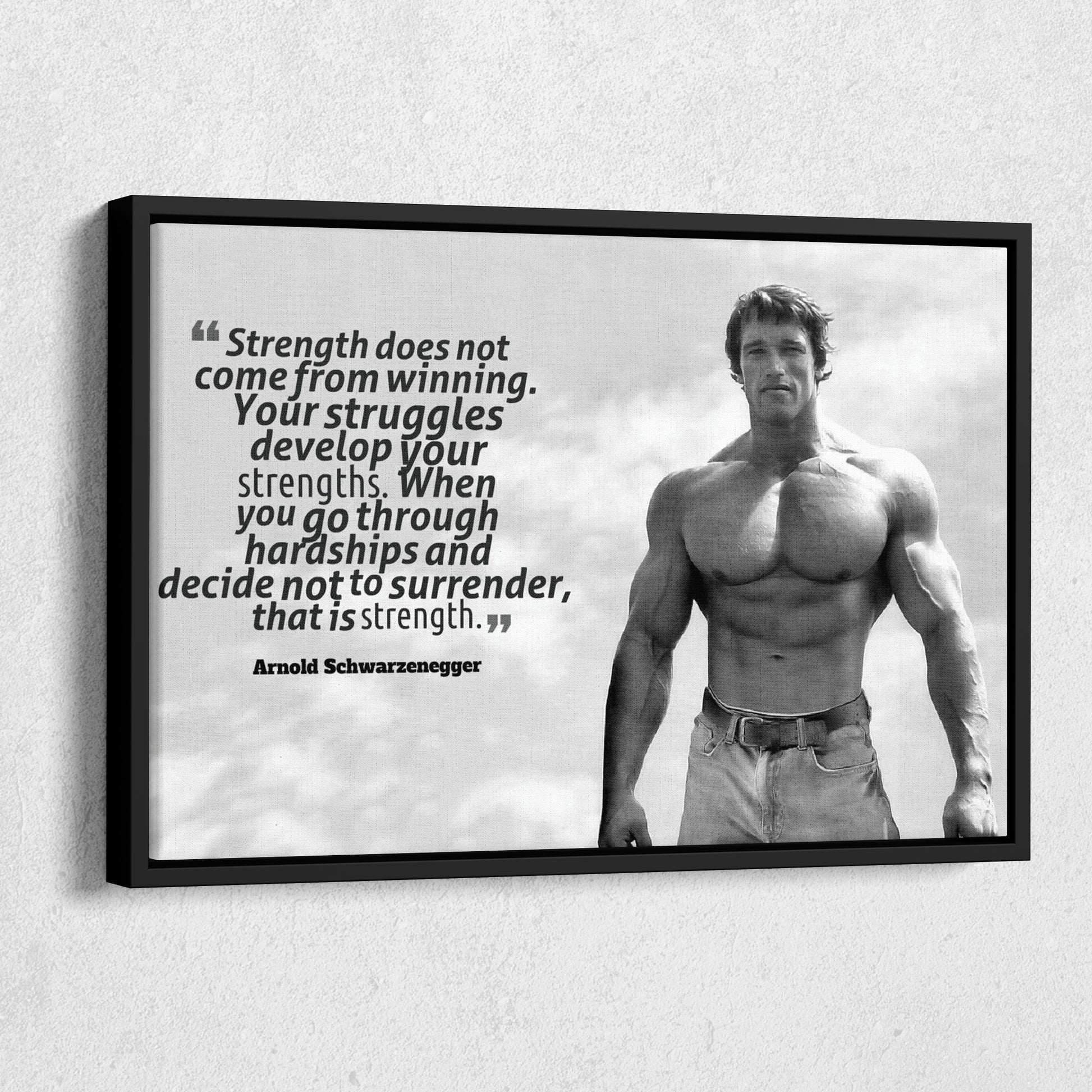 Arnold Schwarzenegger Motivational Quote Canvas Print – Wall Art for Home Decor & Inspiration