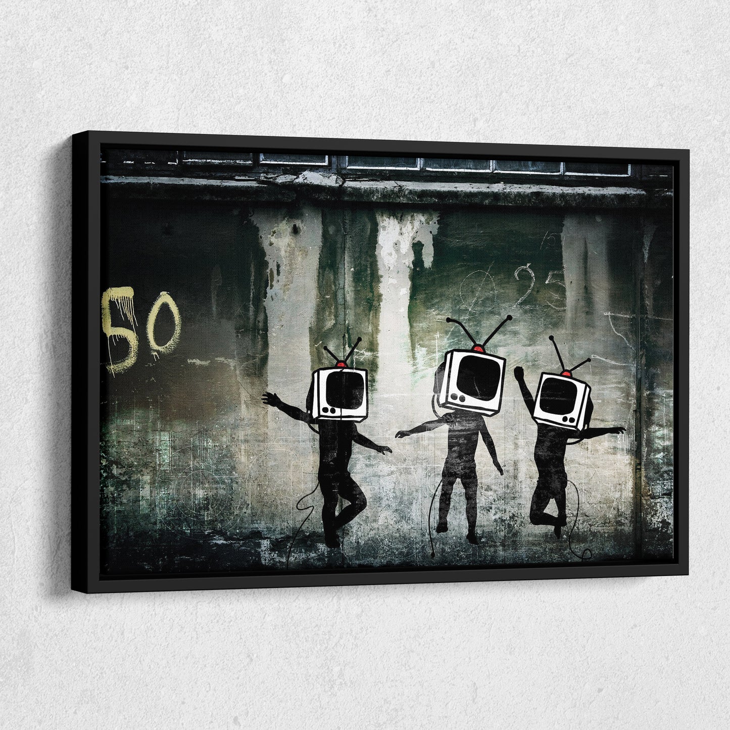 Banksy 'Television' Canvas Print - Framed Wall Art