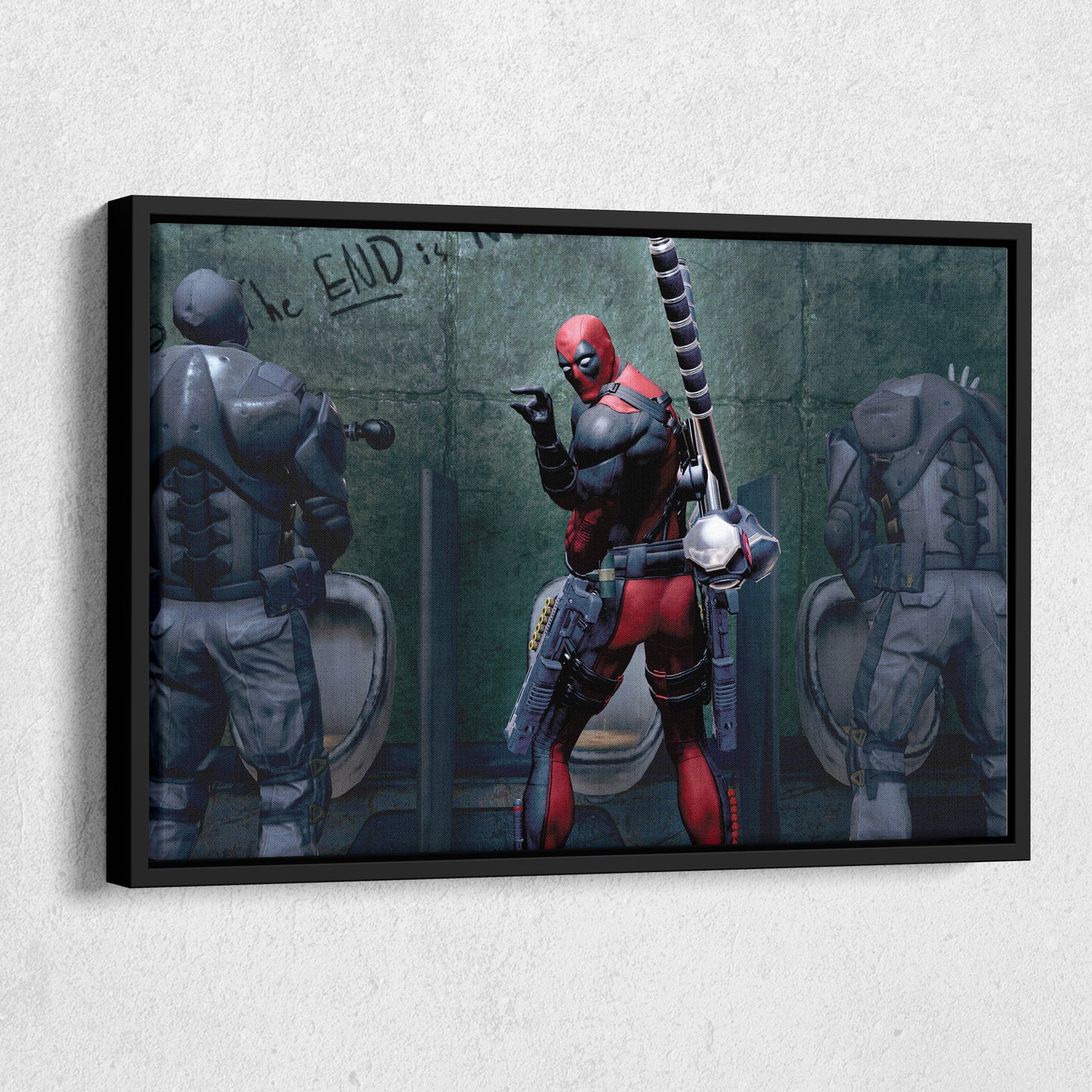 Deadpool Poster - Bathroom Break Funny Canvas Wall Art Decor