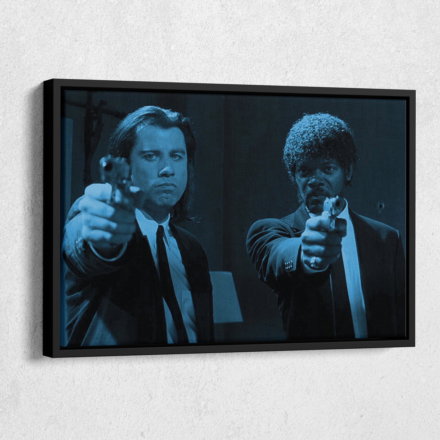 Pulp Fiction John Travolta & Samuel L. Jackson Canvas Wall Art – Movie Duo Decor