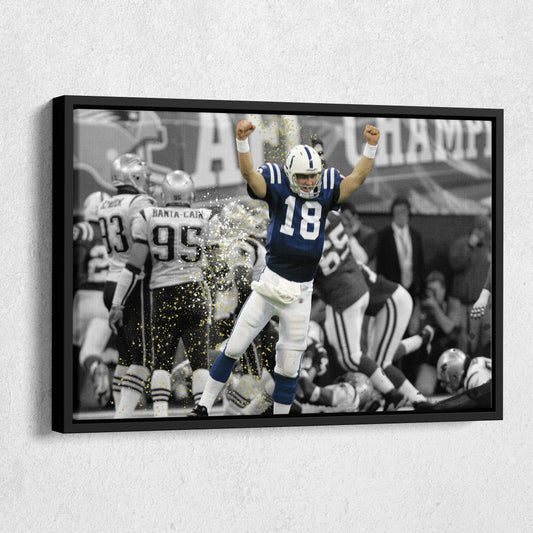 Peyton Manning AFC Championship Canvas Art - NFL Colts vs. Patriots