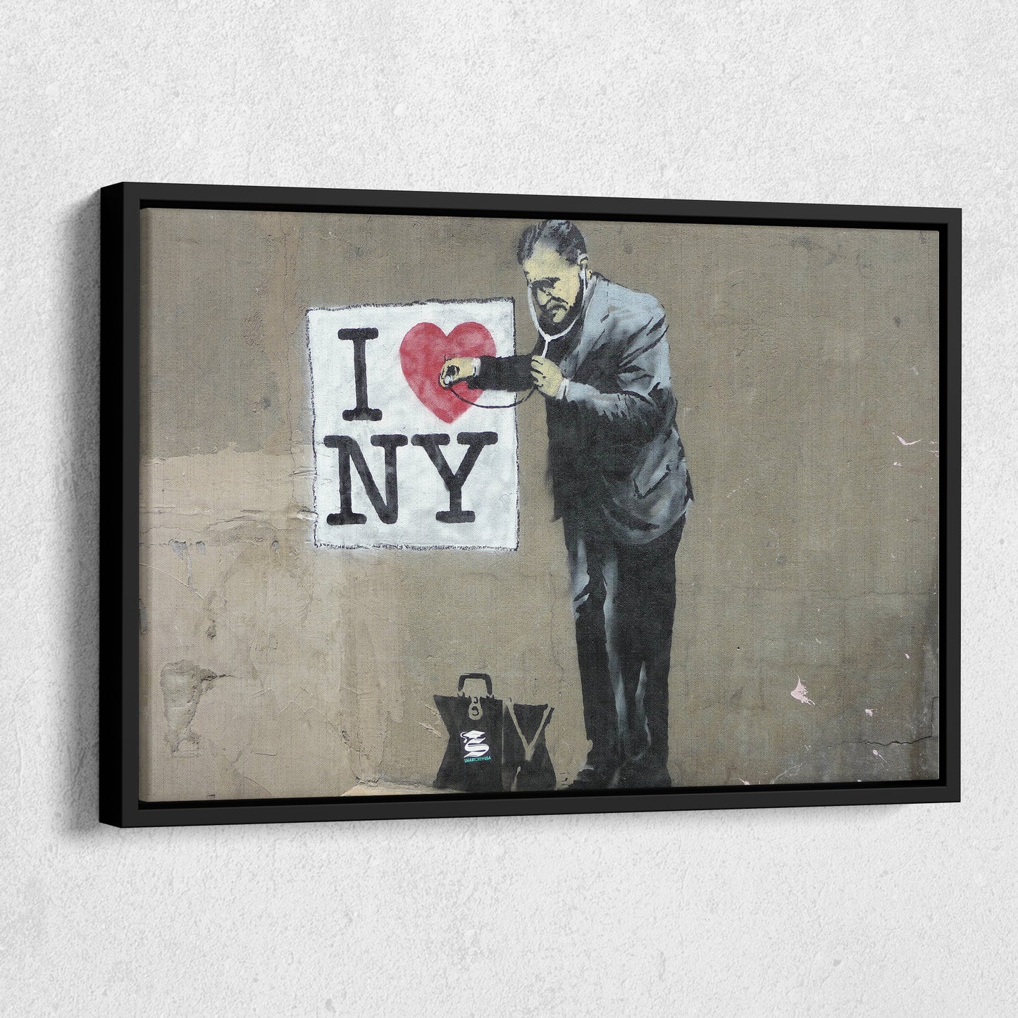 Banksy 'Love New York' Canvas Print - Framed Wall Art