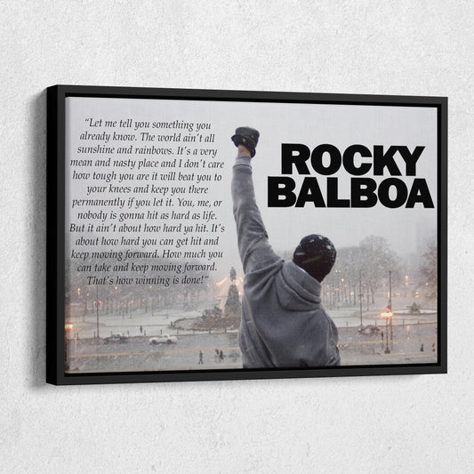 Rocky Balboa Motivational Quote Canvas Wall Art – Boxing Legend Decor