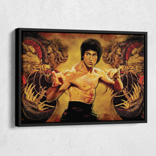 Bruce Lee Martial Art Dragons Canvas Wall Art – Fighter's Legacy Decor