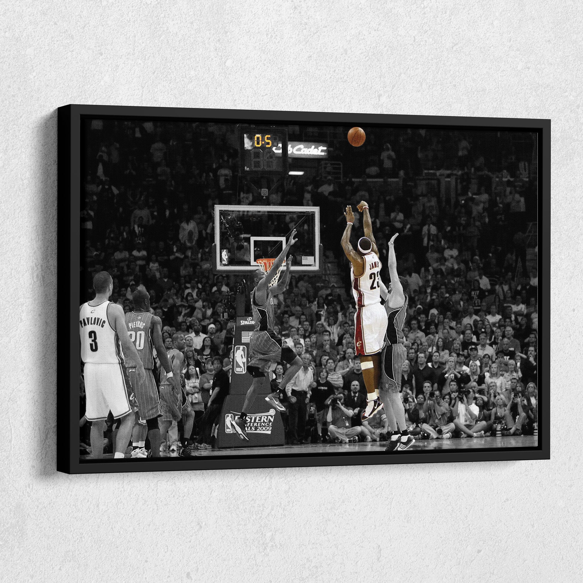 LeBron James Hits Game-Winning Buzzer vs Magic Canvas Wall Art Decor - NBA Playoff Art
