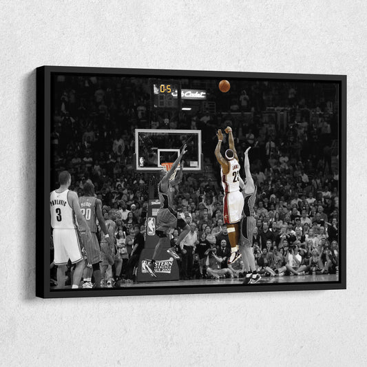 LeBron James Hits Game-Winning Buzzer vs Magic Canvas Wall Art Decor - NBA Playoff Art