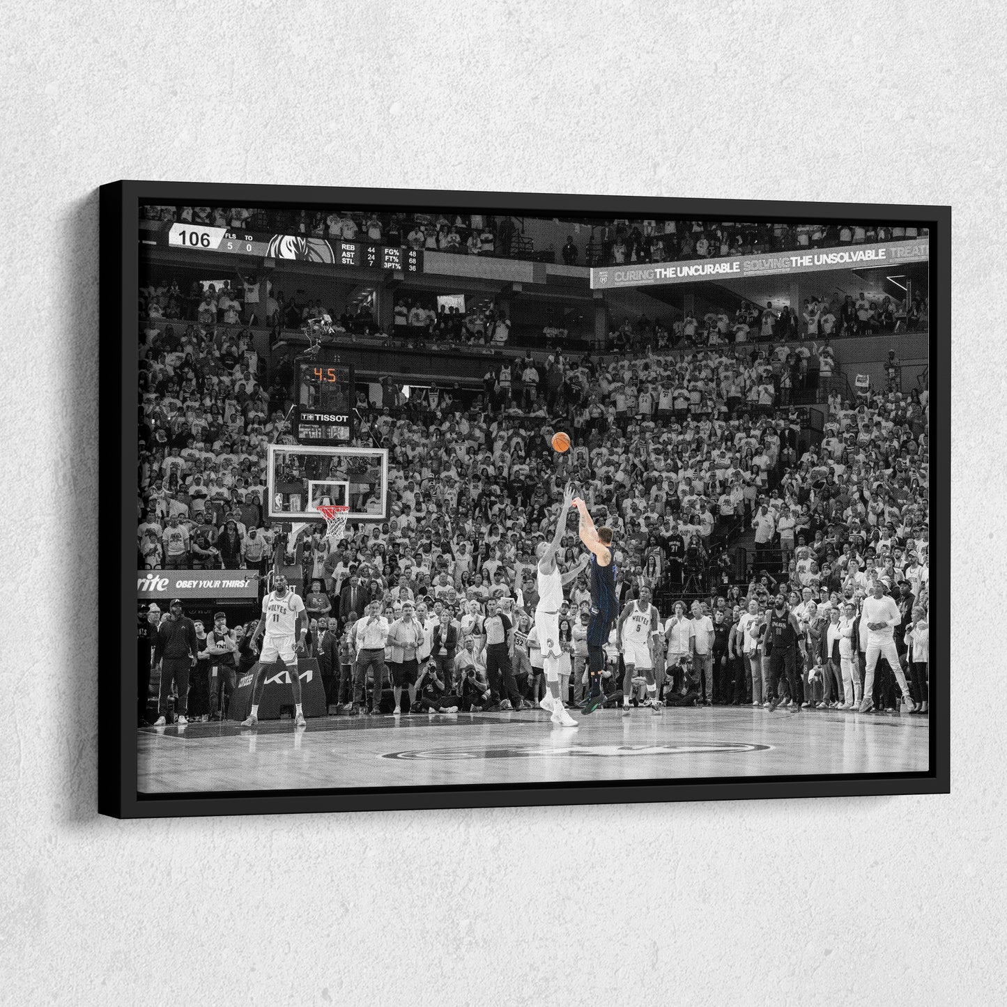 Luka Doncic Game-Winning 3-Pointer – Mavericks Canvas Wall Art Framed Decor