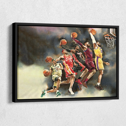 LeBron James Evolution Canvas Wall Art – NBA Legacy Print