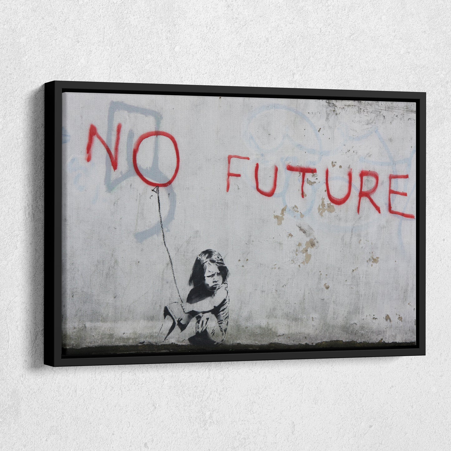 Banksy 'No Future' Street Art Canvas Print - Framed Wall Decor