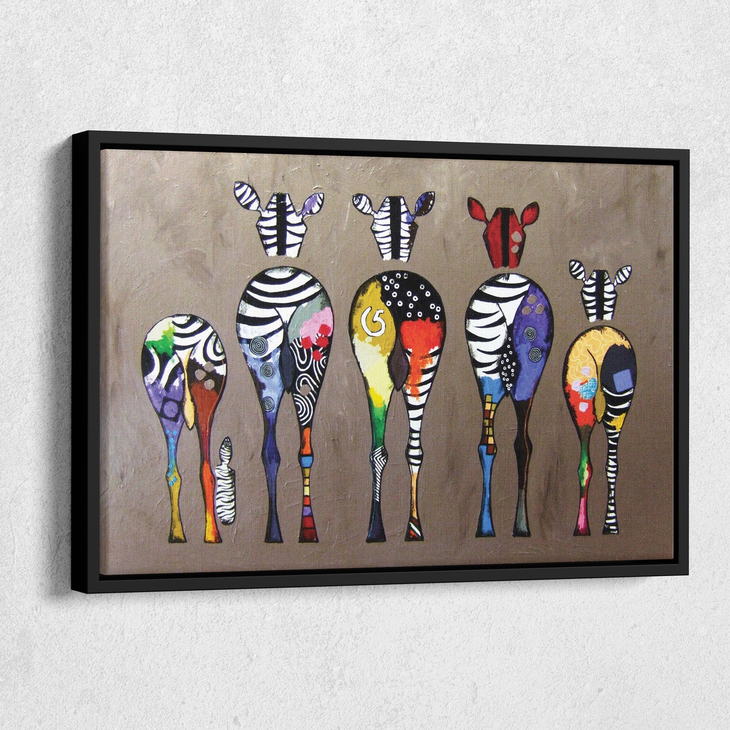 Abstract Colorful Zebra Print - Canvas Wall Art