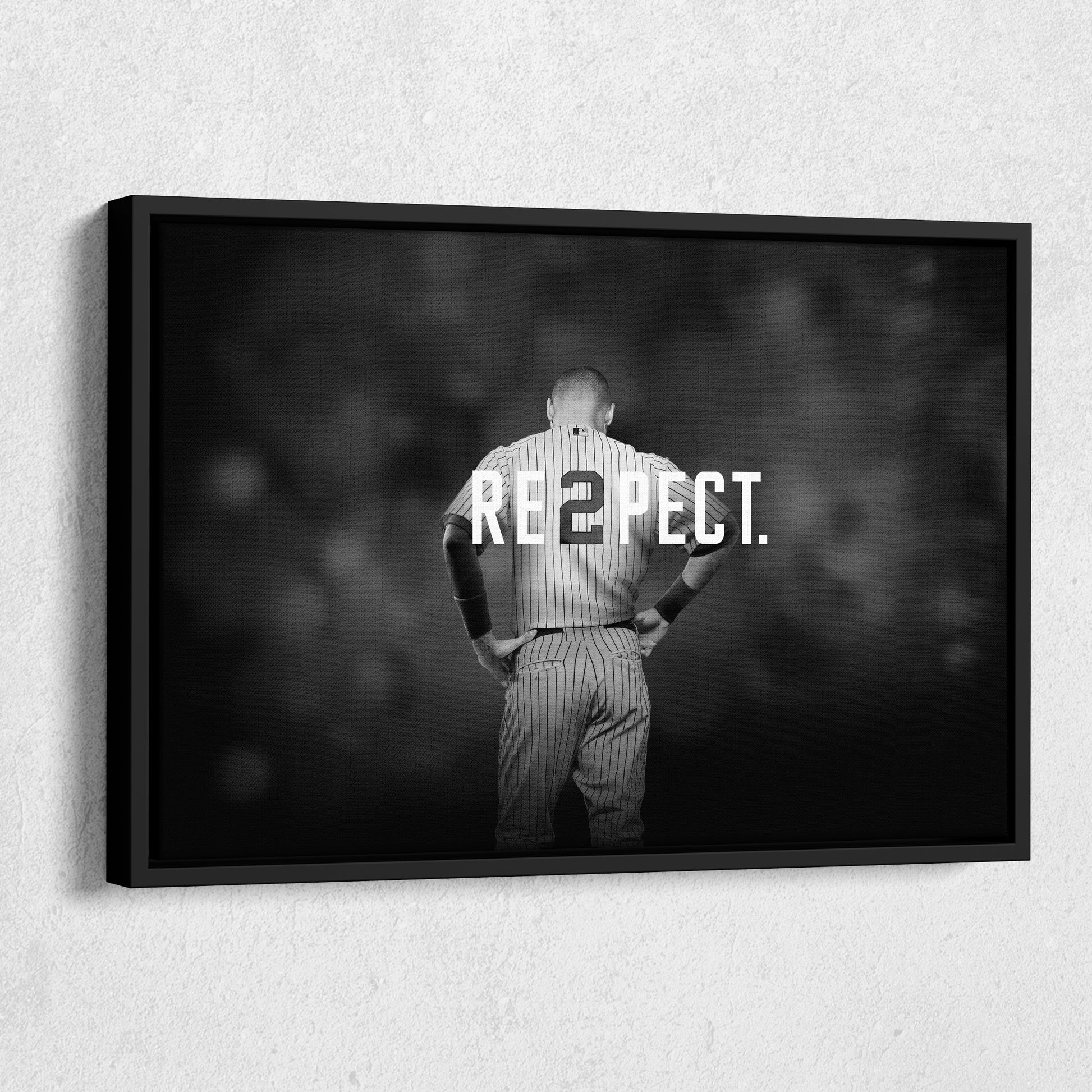 Derek Jeter Baseball Black and White Canvas Wall Art – MLB Legend Decor