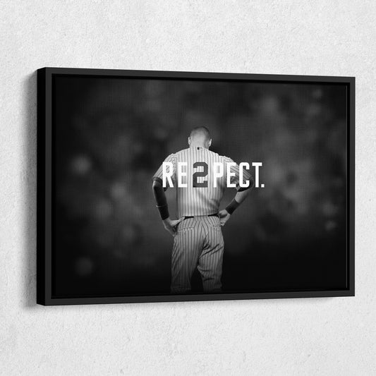 Derek Jeter Baseball Black and White Canvas Wall Art – MLB Legend Decor