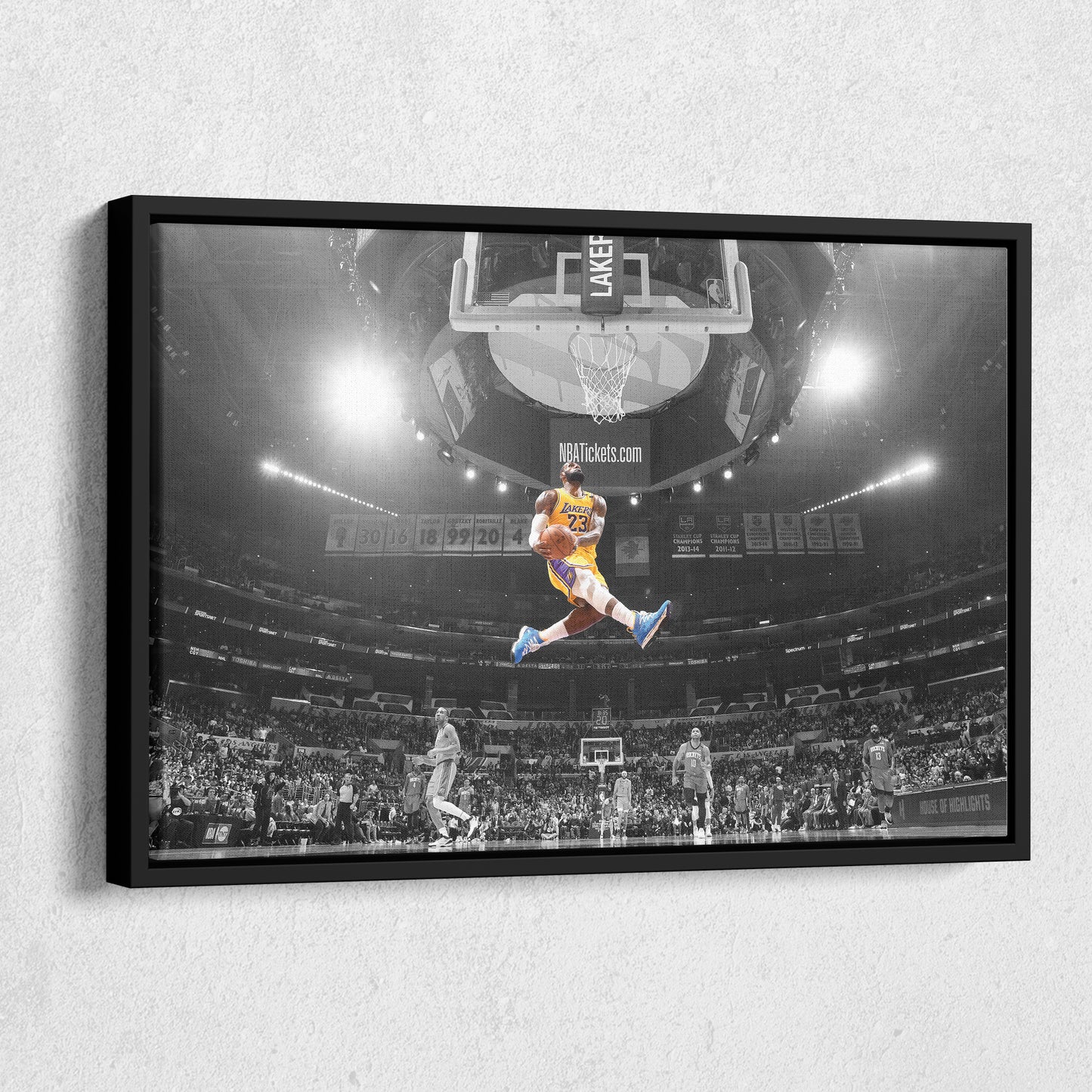 LeBron James Dunk Basketball Canvas Wall Art – NBA King in Action