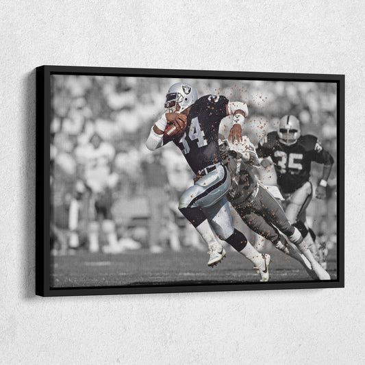 Bo Jackson Dodges Tackle Los Angeles Raiders Canvas Wall Art Decor - NFL Action Art