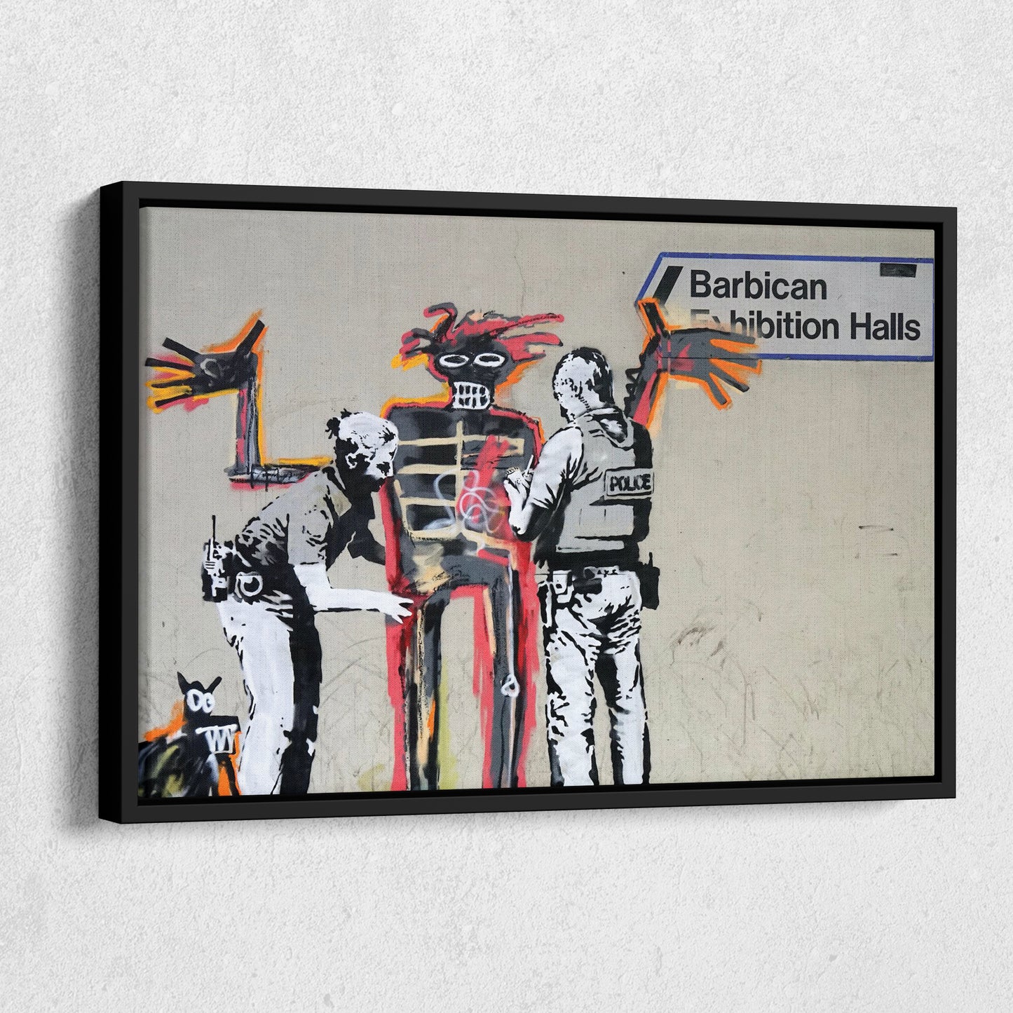Banksy x Basquiat 'Installer' Canvas Print - Framed Wall Art