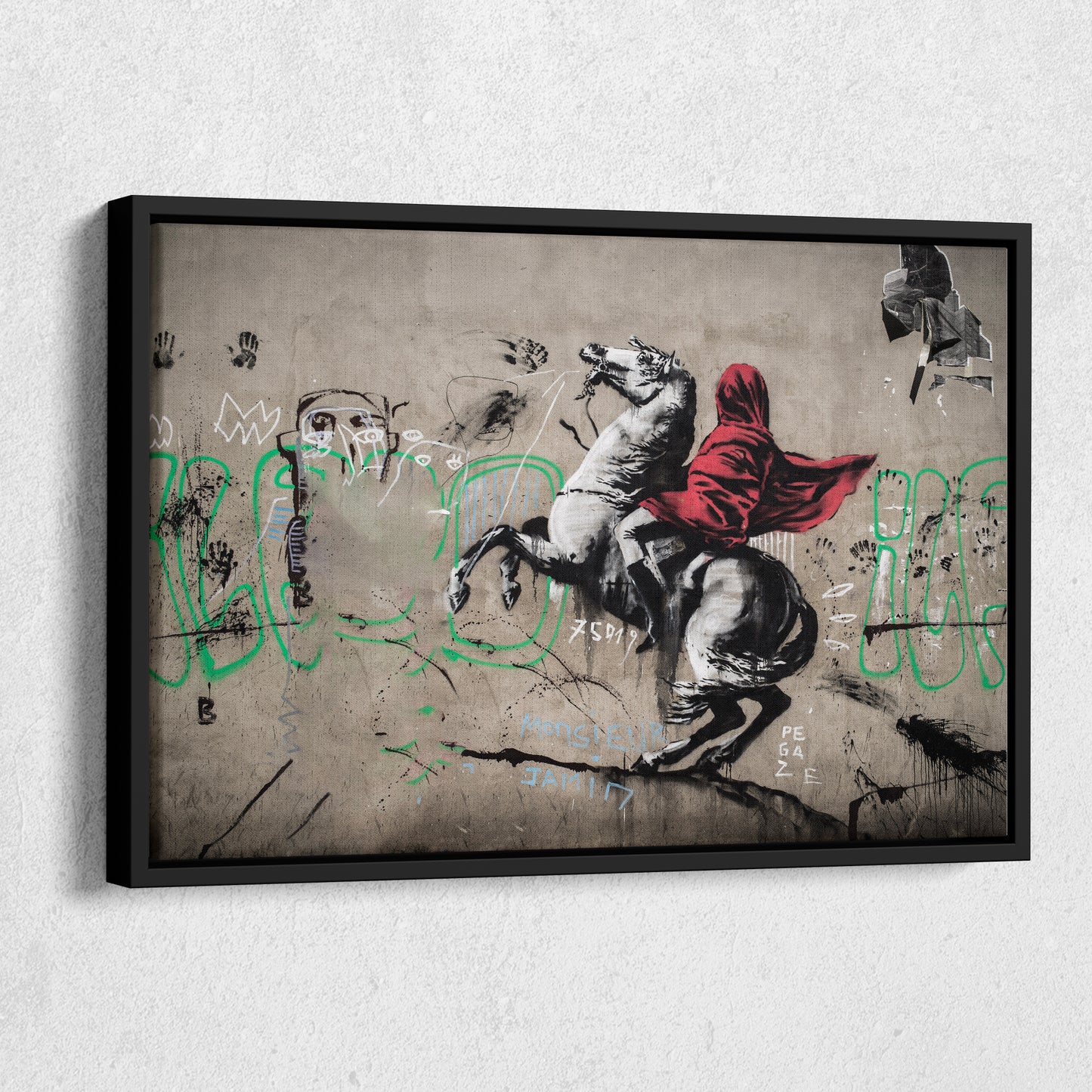 Banksy 'Napoleon on Horse' Canvas Print - Framed Wall Art
