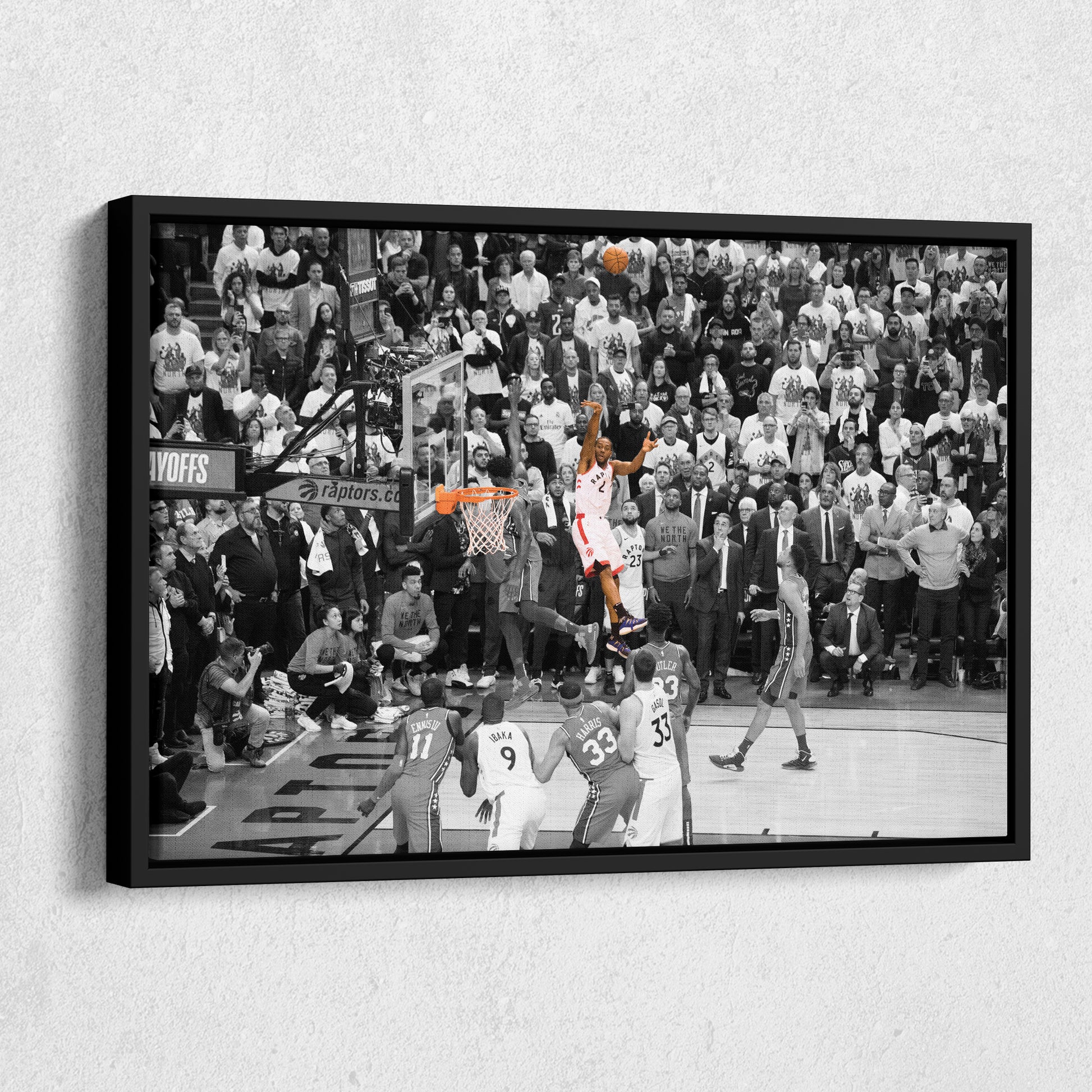 Kawhi Leonard Buzzer Beater Toronto Raptors Canvas Wall Art Decor - NBA Playoff Art