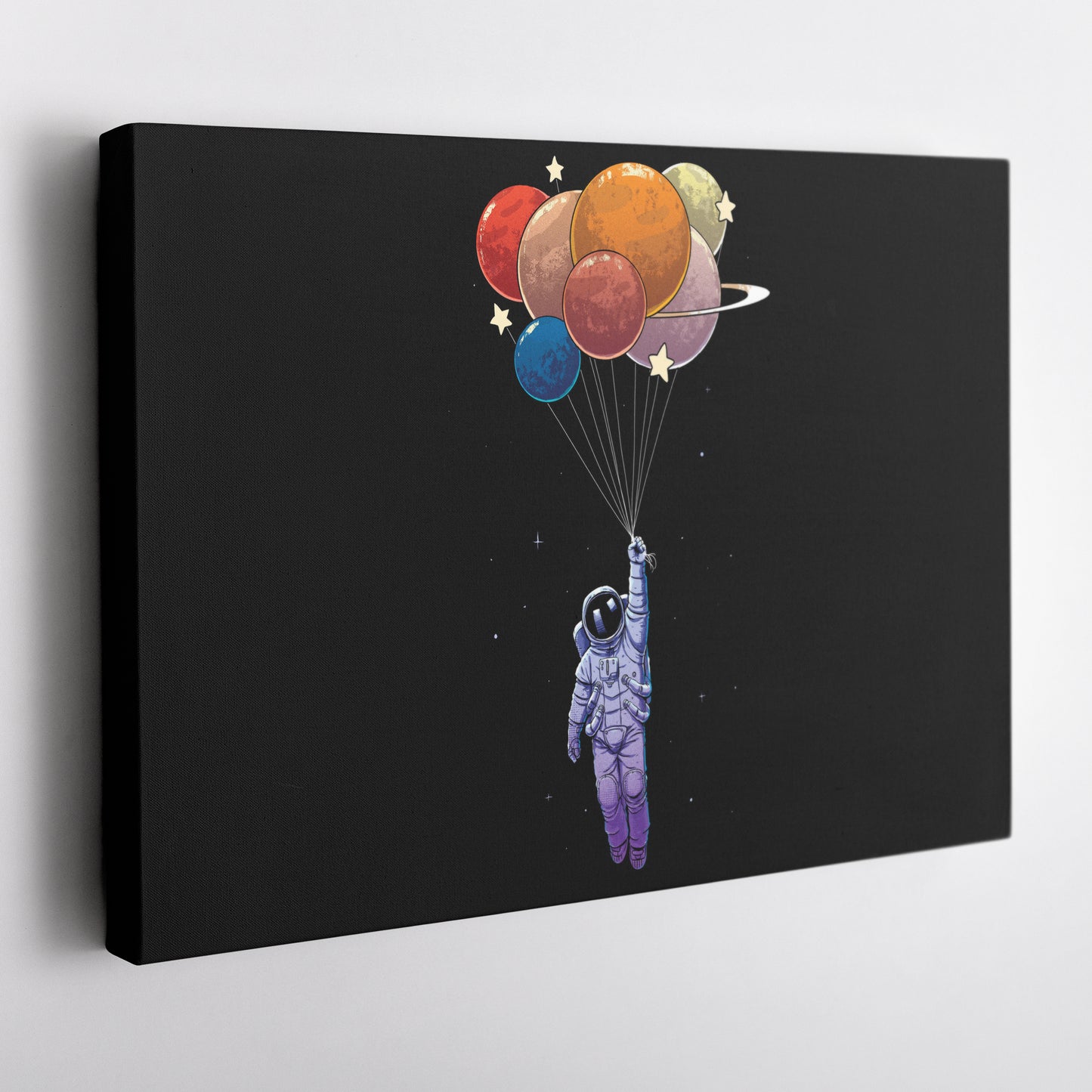 Astronaut Holding Colorful Balloons - Canvas Wall Art Decor